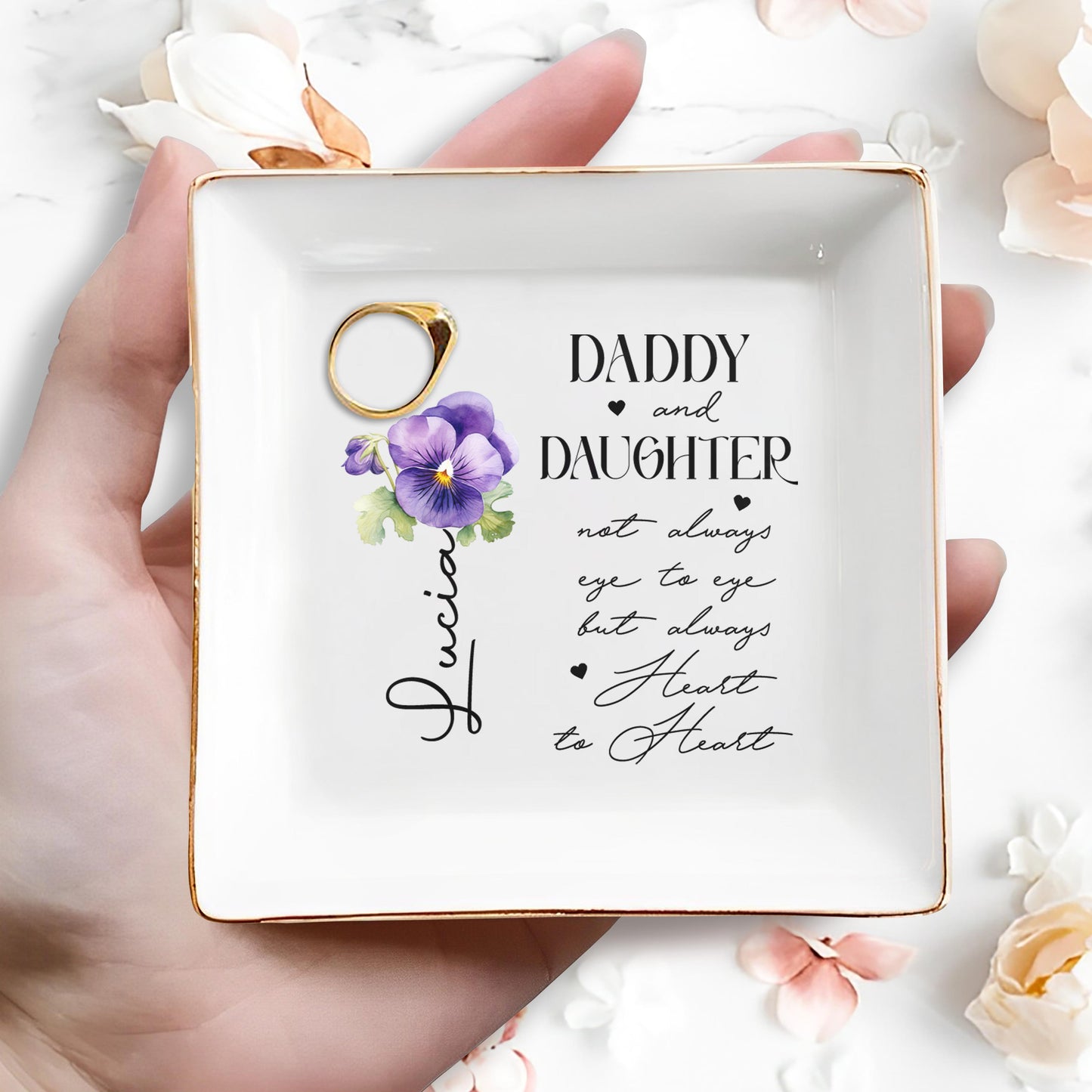 Un père et sa fille toujours à cœur ouvert – Coupe à bijoux personnalisée – DAU016_SCRD