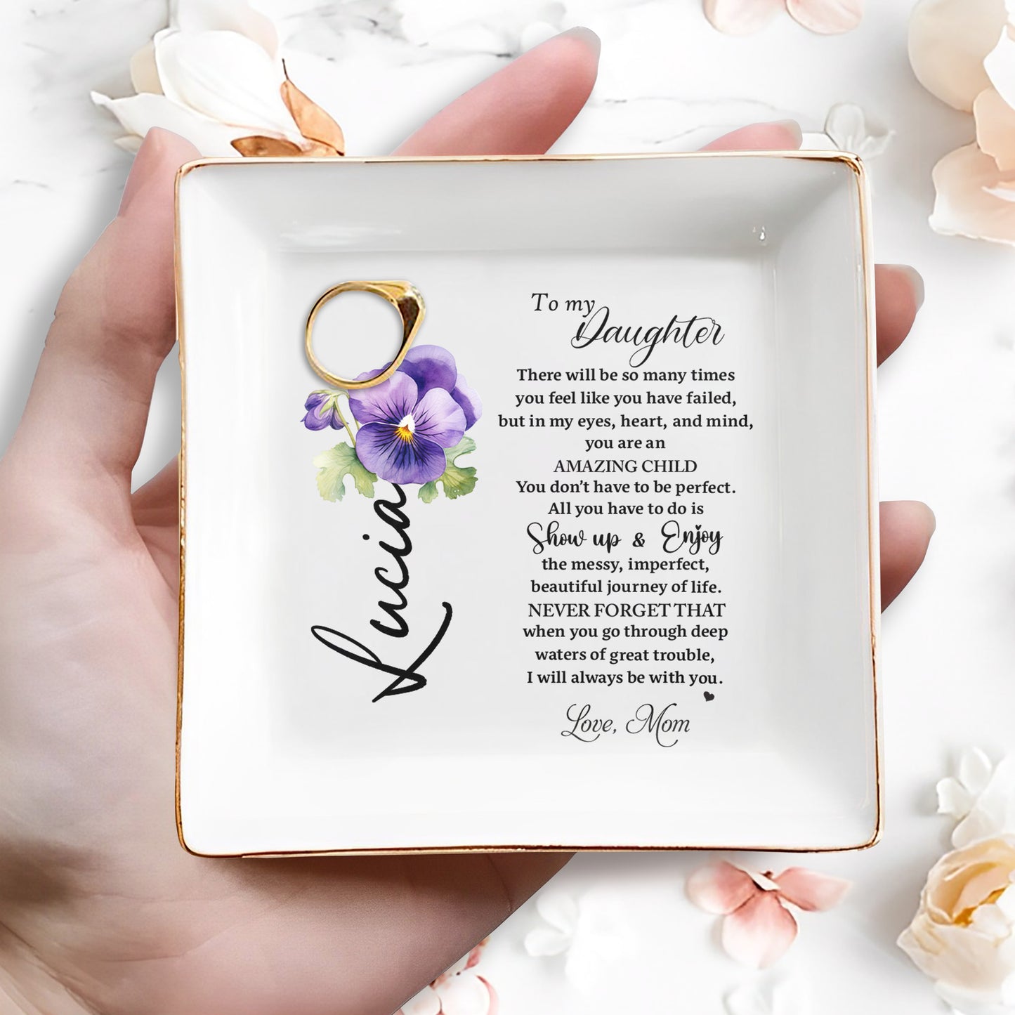Show Up And Enjoy The Beautiful Journey Of Life Pansy Flower Design
