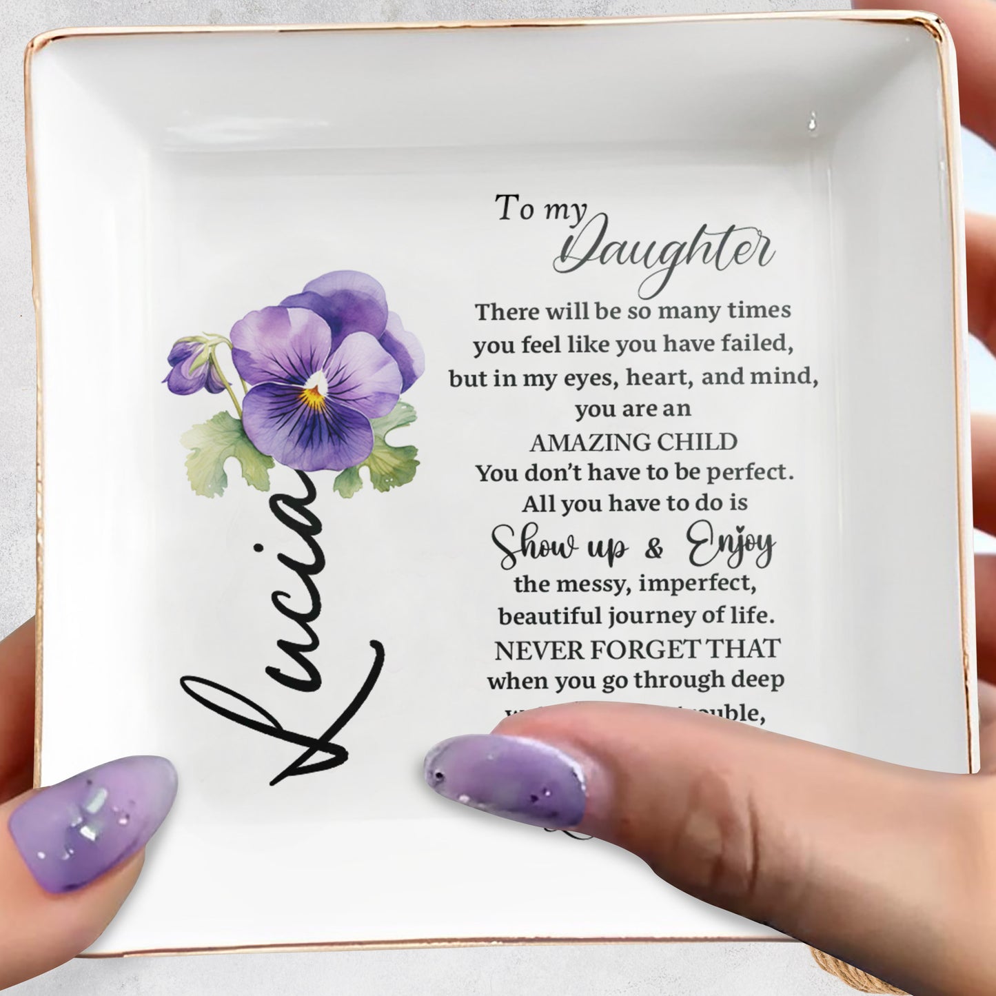 Show Up And Enjoy The Beautiful Journey Of Life Pansy Flower Design
