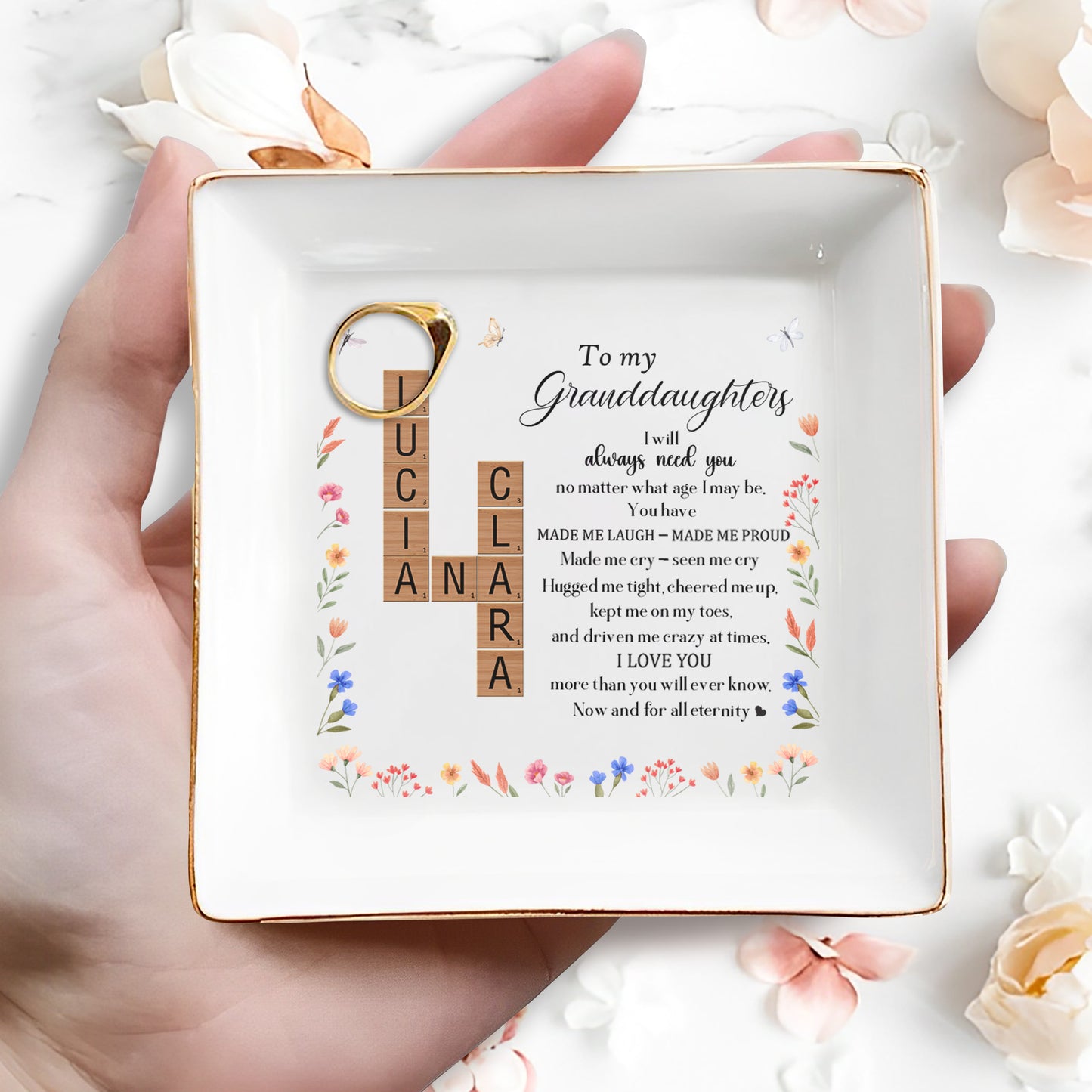 To My Granddaughters I Will Always Need You, Love And Flowers