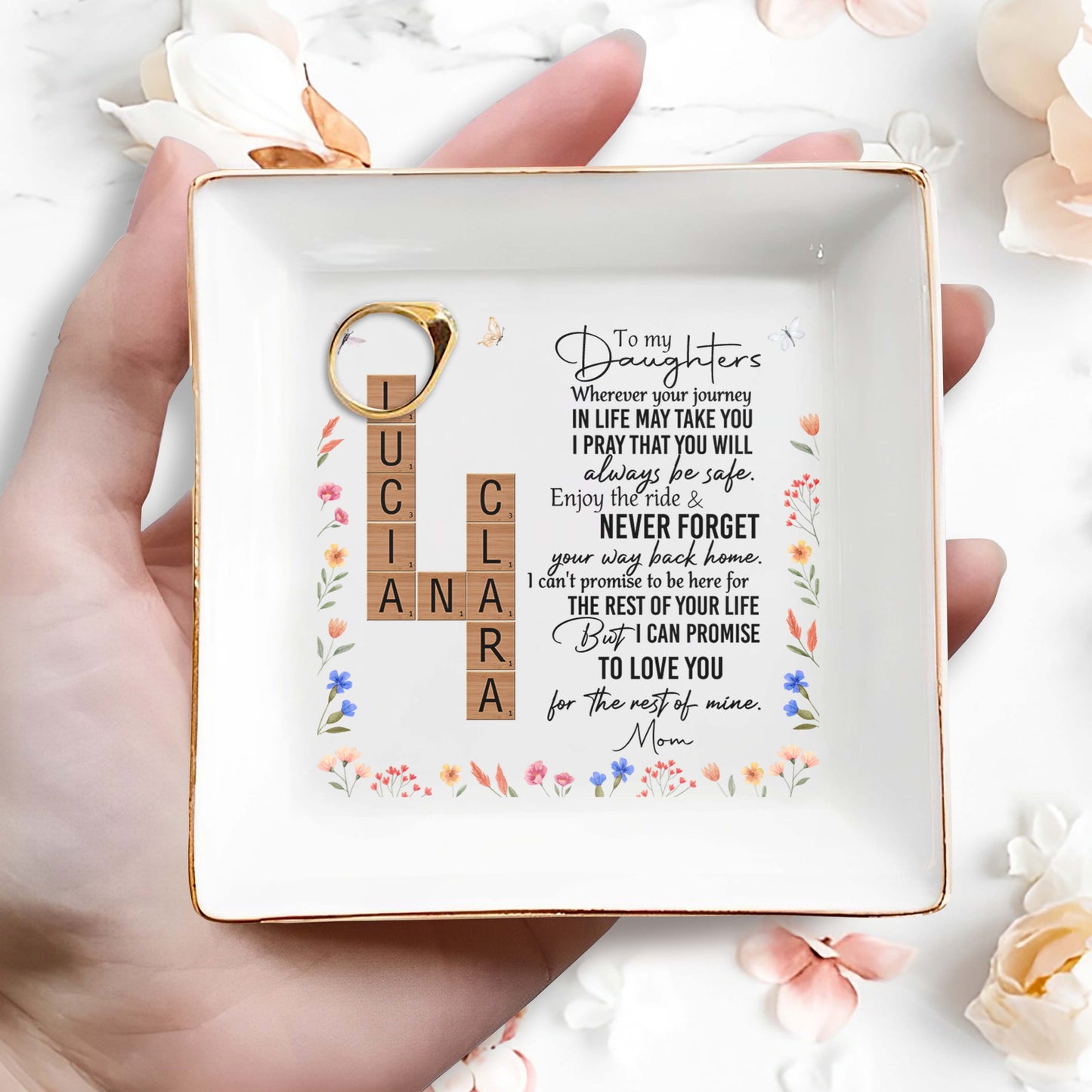 To My Daughters, Love And Guidance From Mom With Flowers