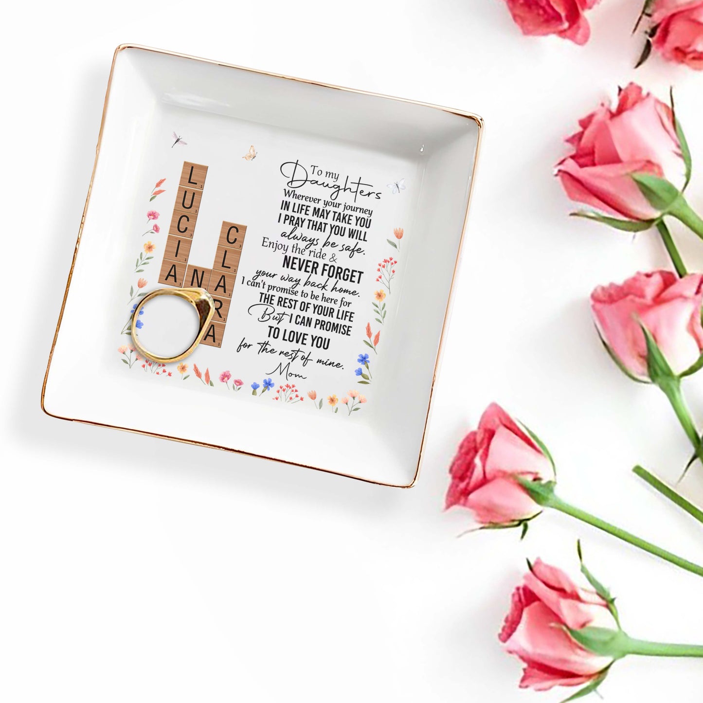 To My Daughters, Love And Guidance From Mom With Flowers