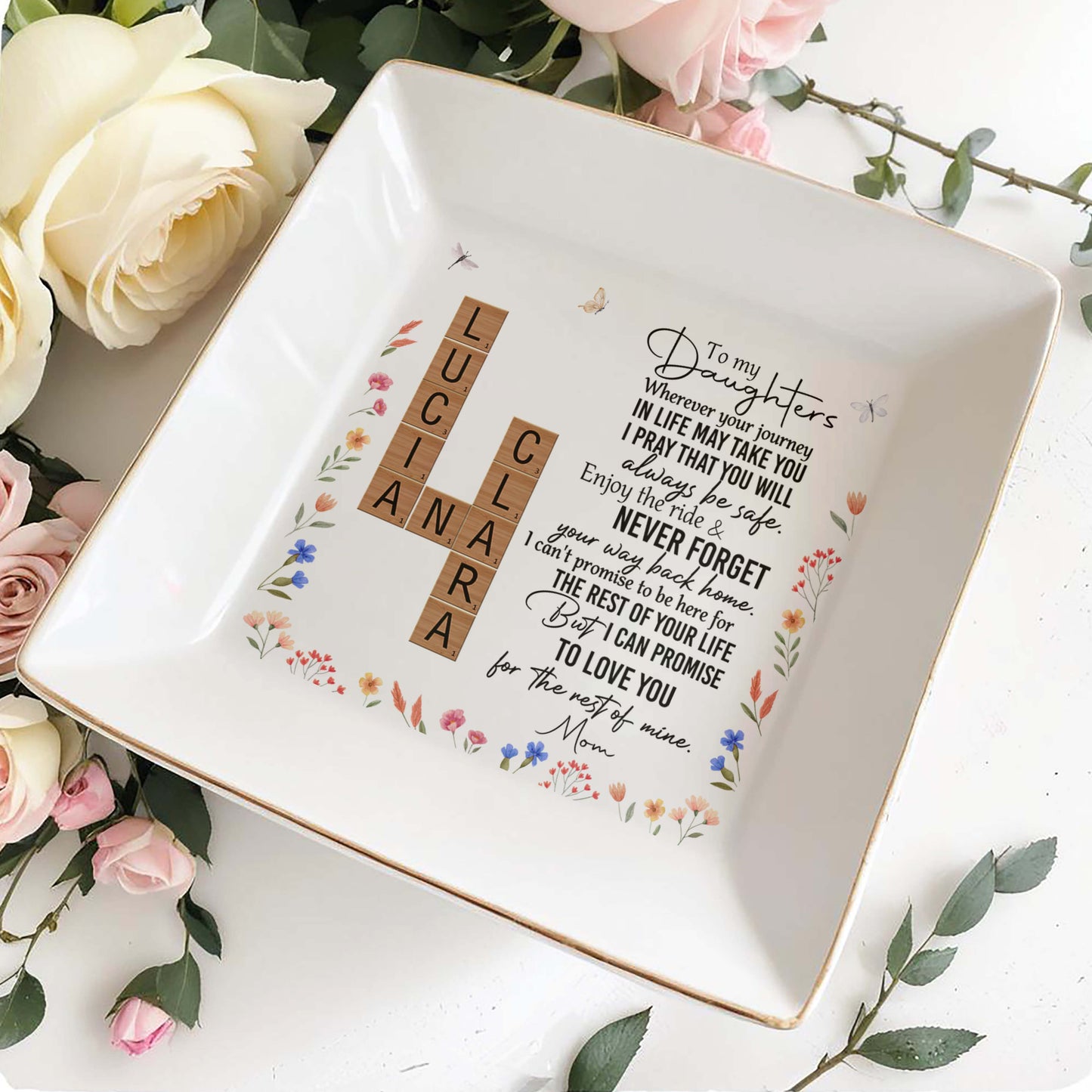To My Daughters, Love And Guidance From Mom With Flowers