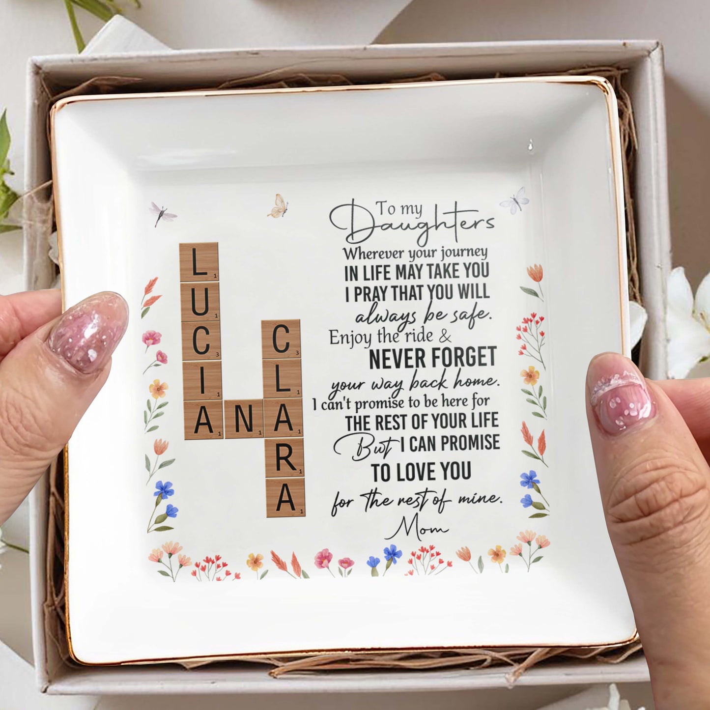 To My Daughters, Love And Guidance From Mom With Flowers