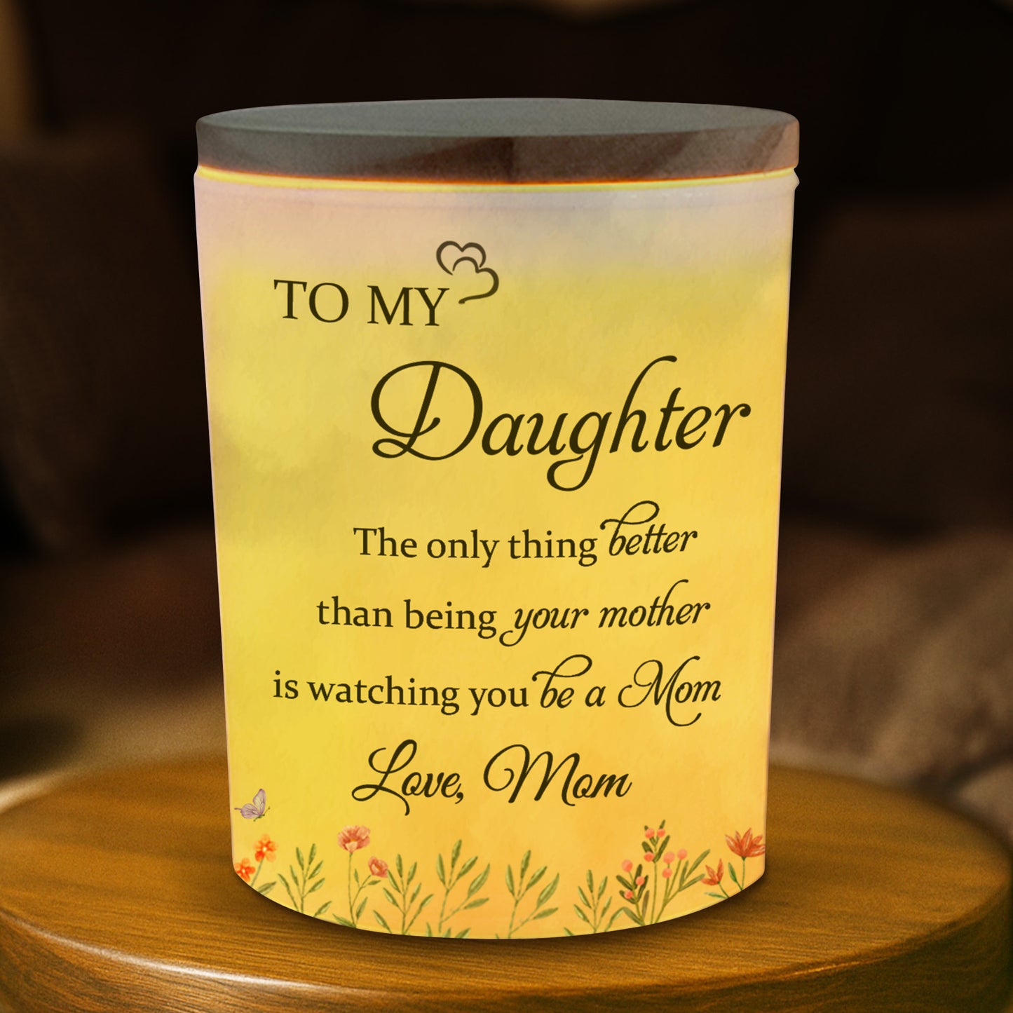 To My Daughter, Love From Mom, Butterfly And Flowers