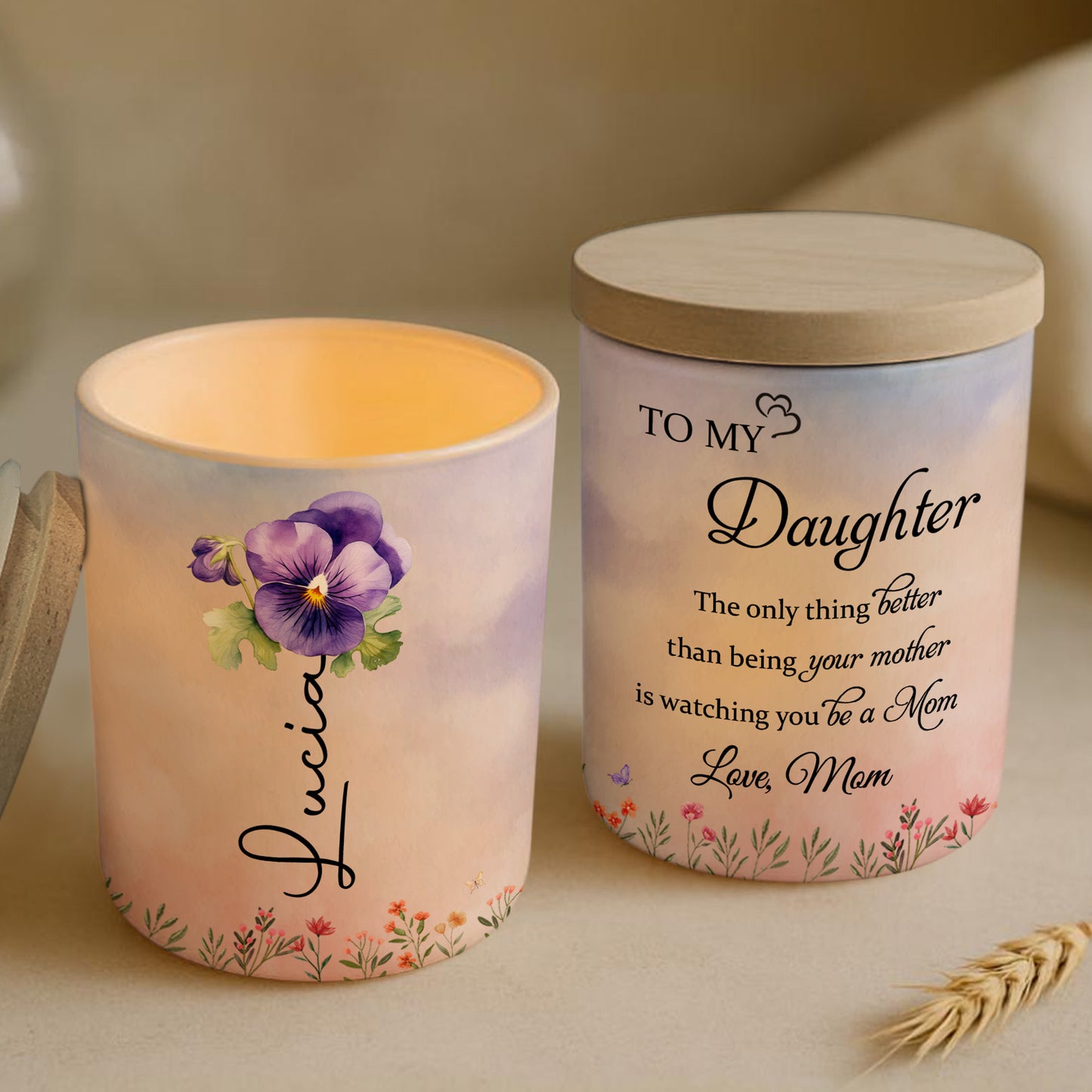 To My Daughter, Love From Mom, Butterfly And Flowers