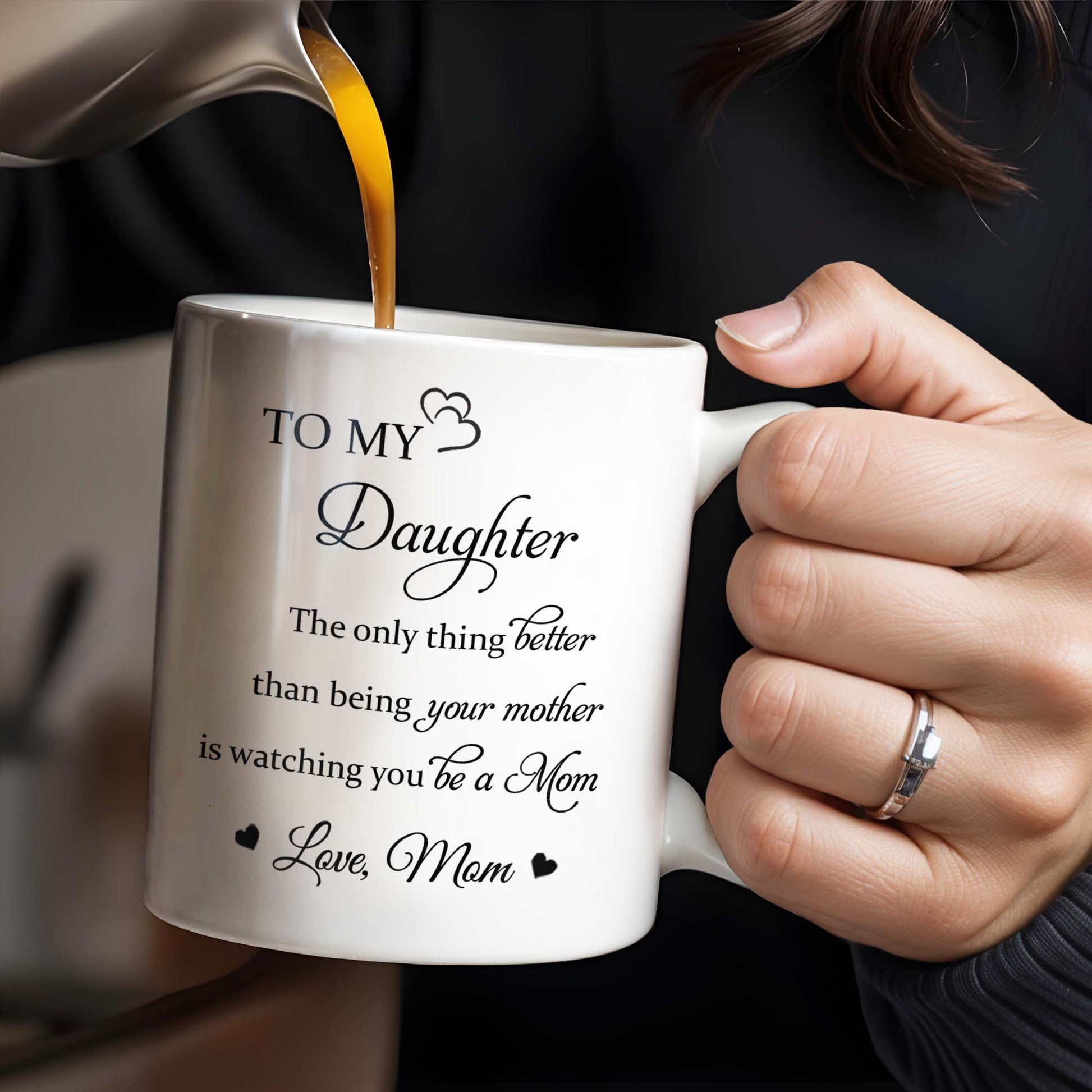To My Daughter Watching You Be A Mom Pansy Flower Mug
