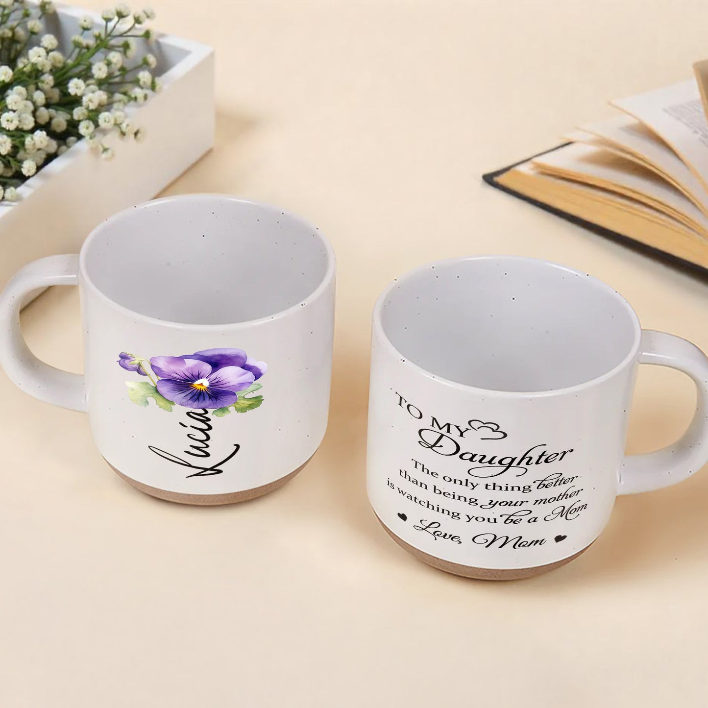 To My Daughter Love From Mom Pansy Flower Mug