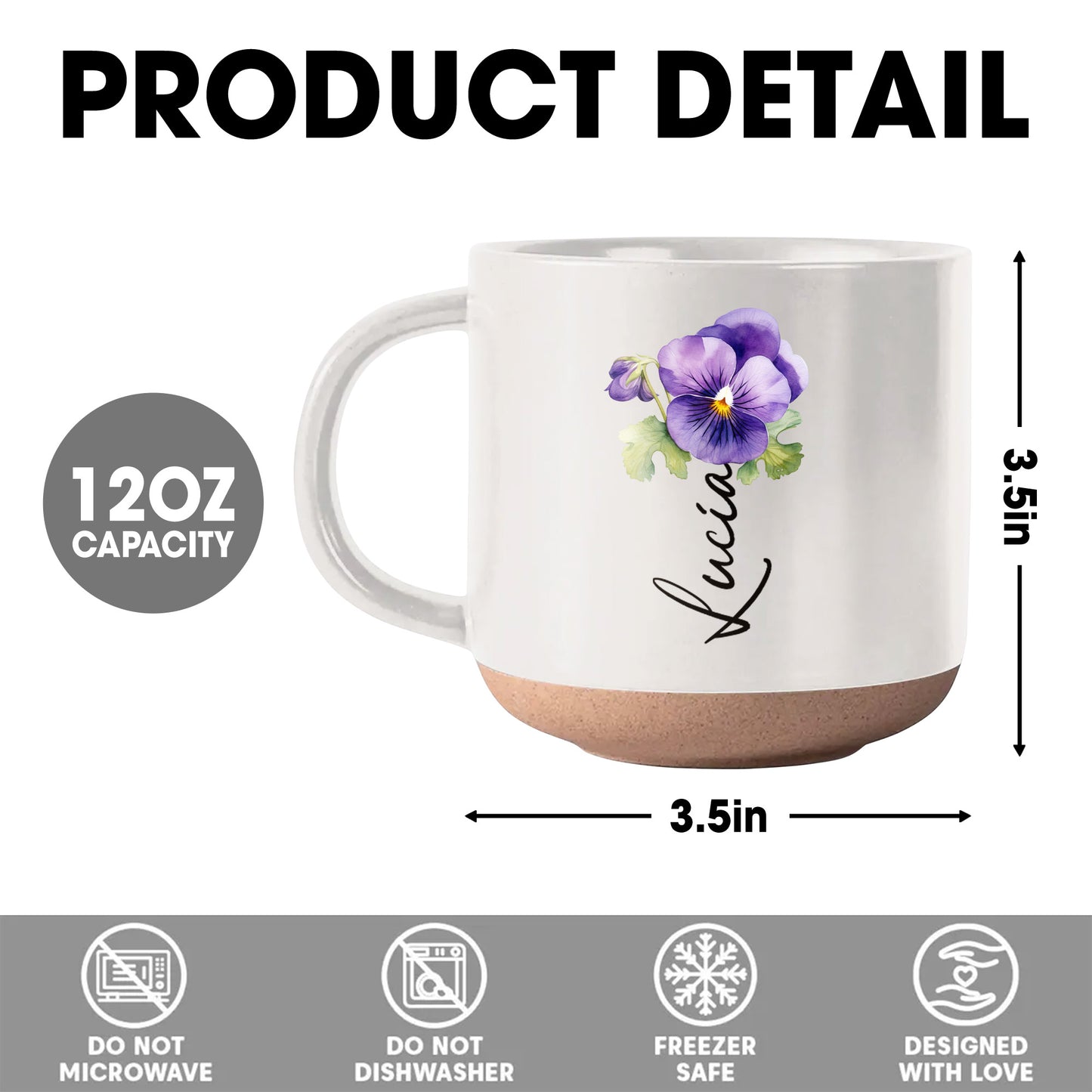 To My Daughter Love From Mom Pansy Flower Mug