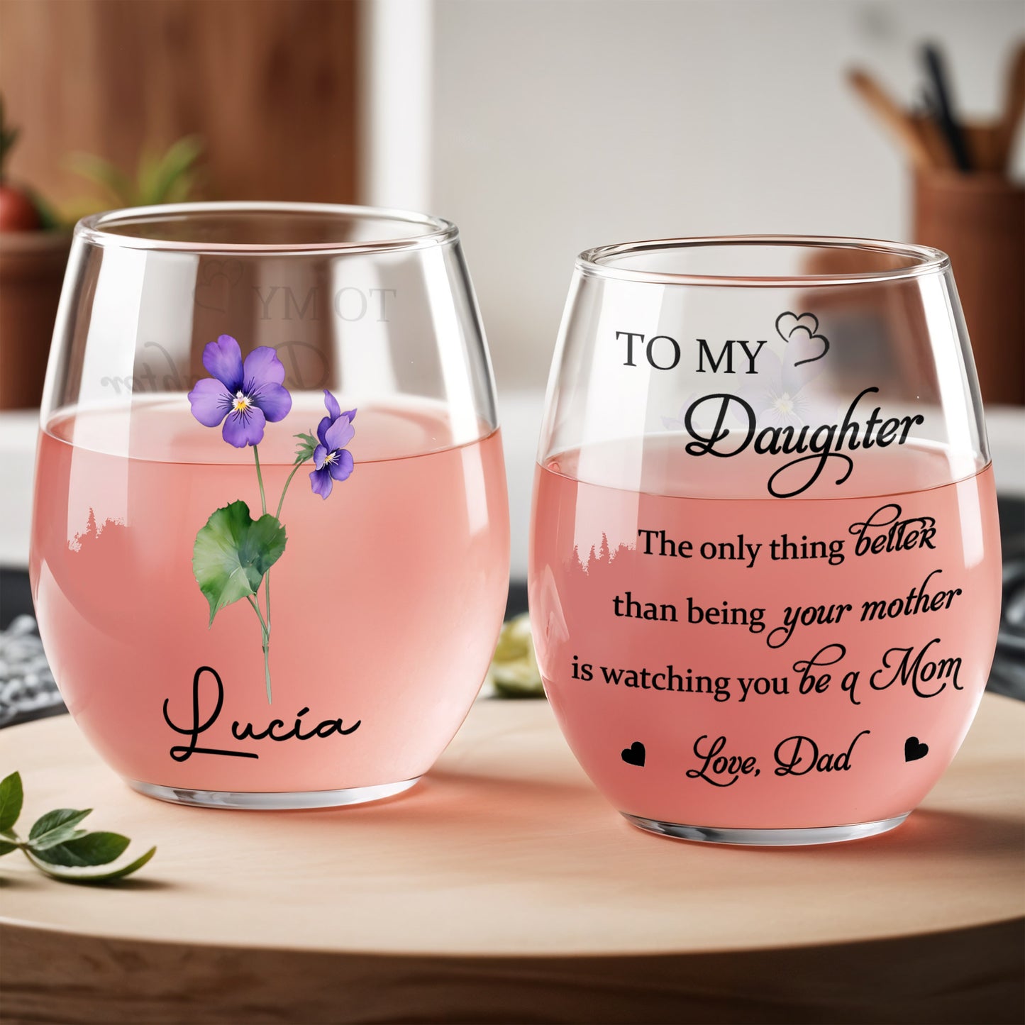 To My Daughter Watching You Be A Mom Heart Flower Design