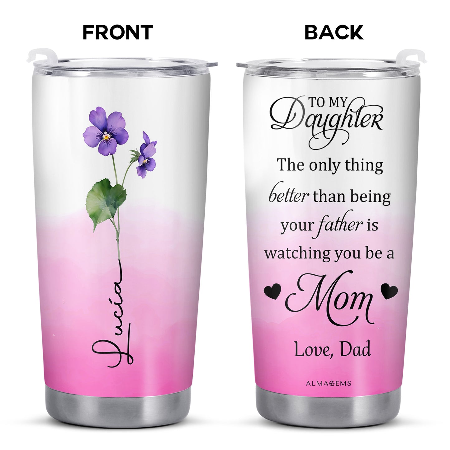 Watching You Be A Mom, Violets And Heart Design