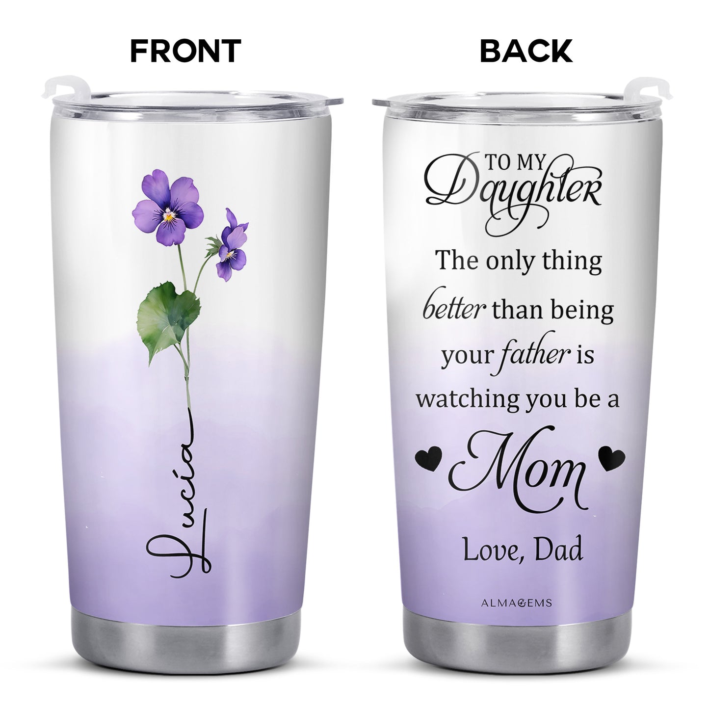 Watching You Be A Mom, Violets And Heart Design