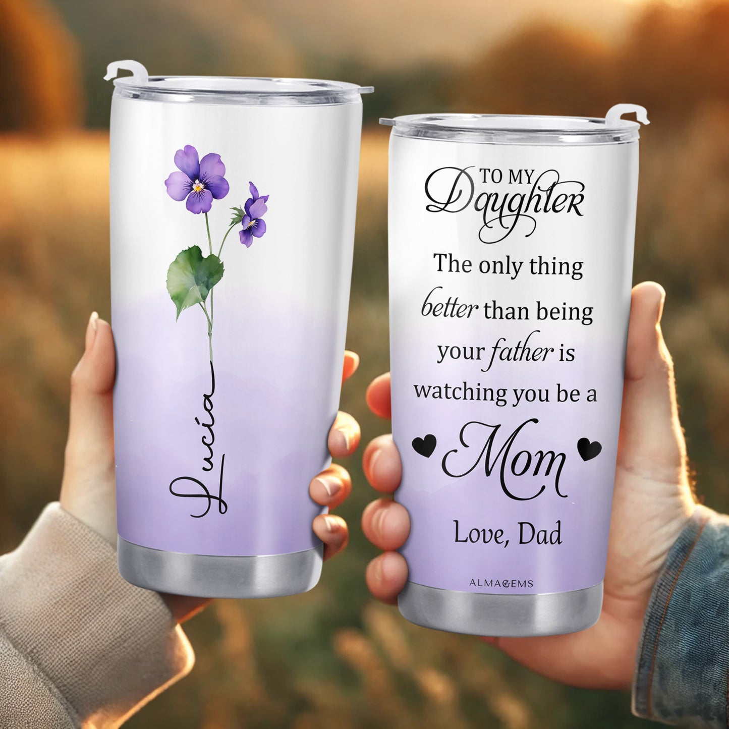 Watching You Be A Mom, Violets And Heart Design