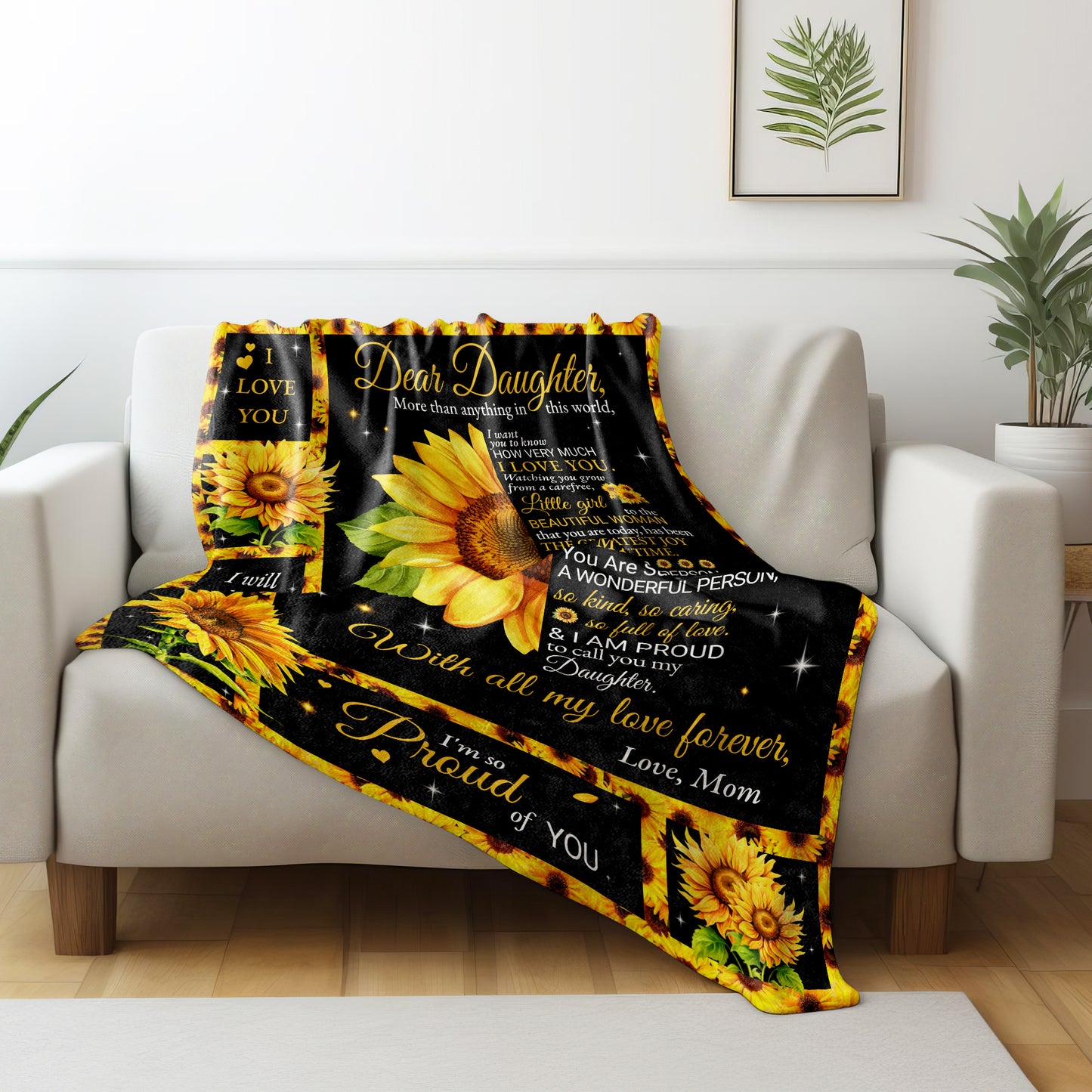 Dear Daughter Sunflower Blanket Full Of Love