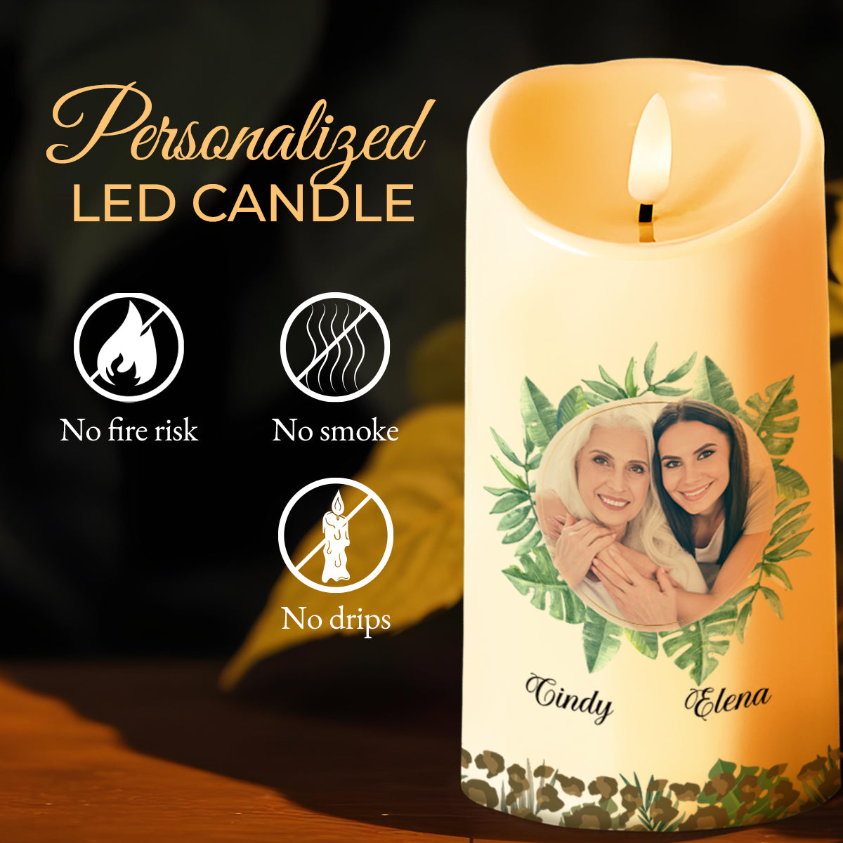 Believe In Yourself, Love Mom, Leaf Design Portrait