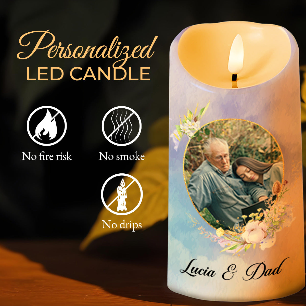 Love And Belief From Dad To Daughter Featuring Wolf And Flowers