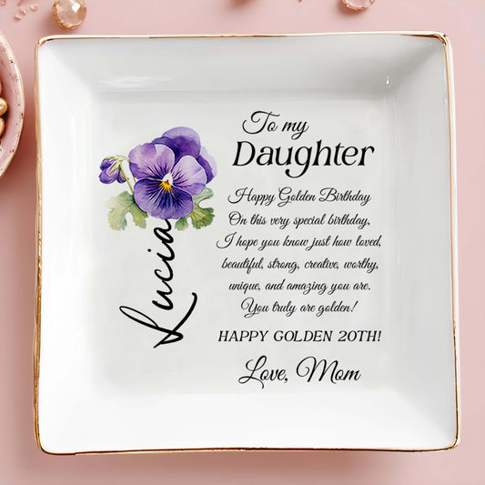 Happy Golden Birthday Gift Featuring Pansies