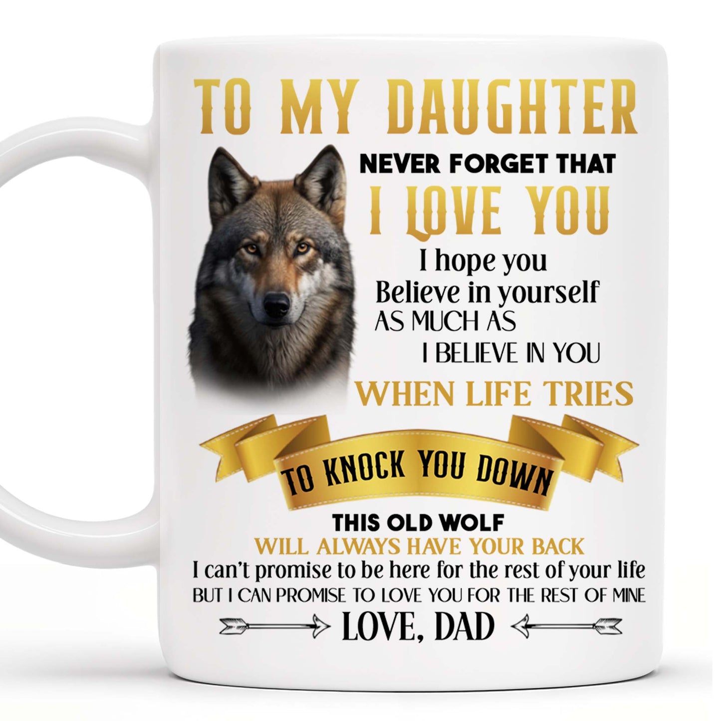 Wolf And Banner Inspirational Love Message For Daughter