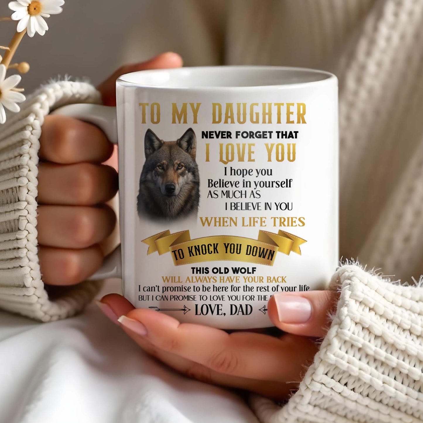 Wolf And Banner Inspirational Love Message For Daughter