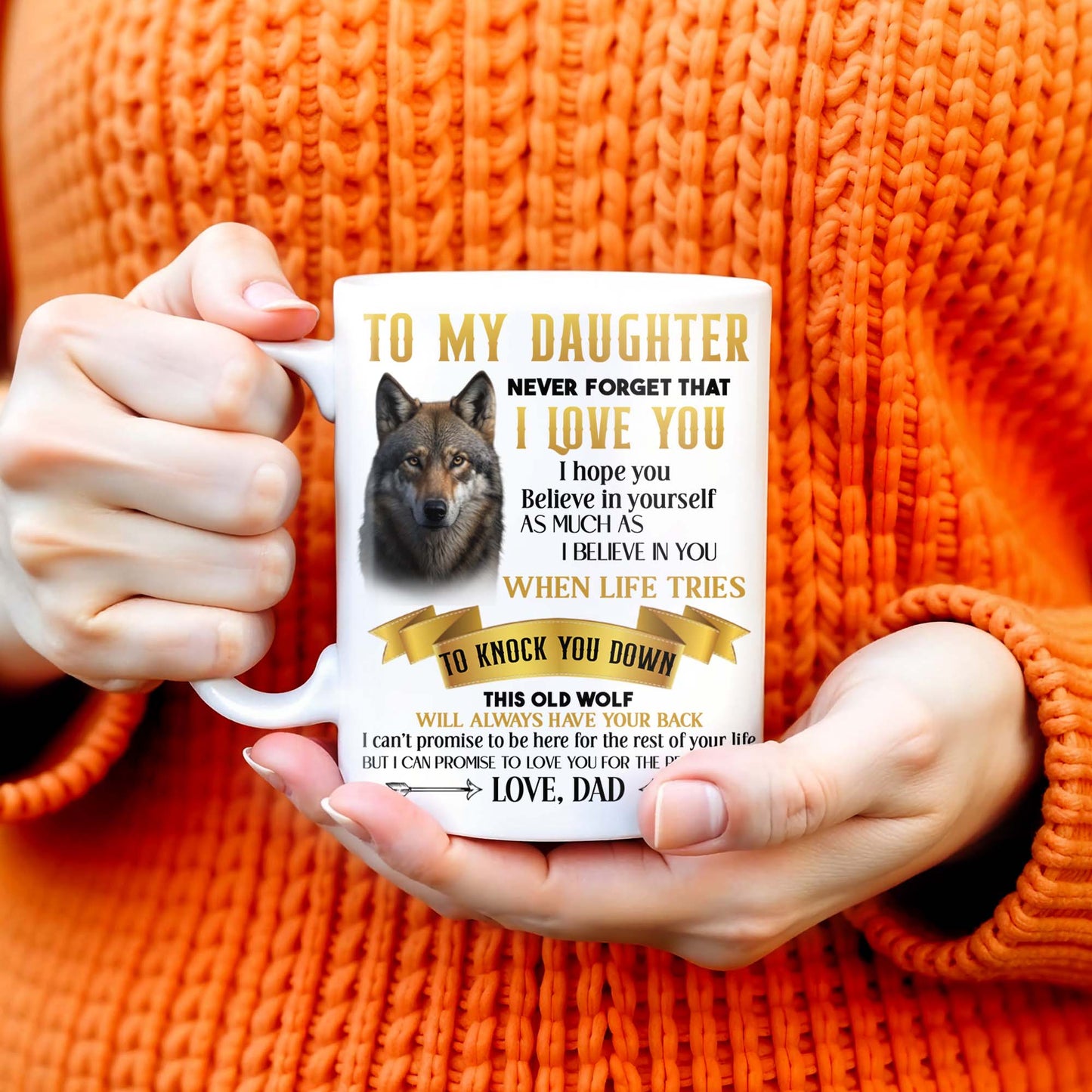 Wolf And Banner Inspirational Love Message For Daughter