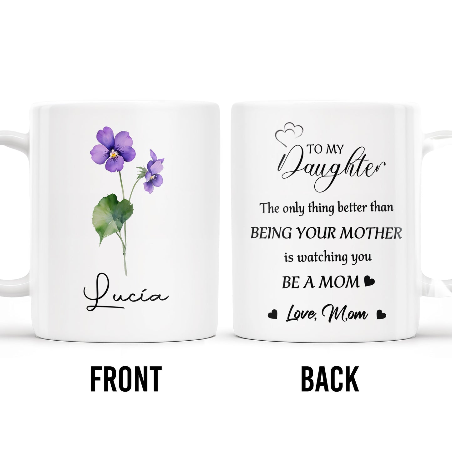 Watching You Be A Mom Heart and Flowers Design