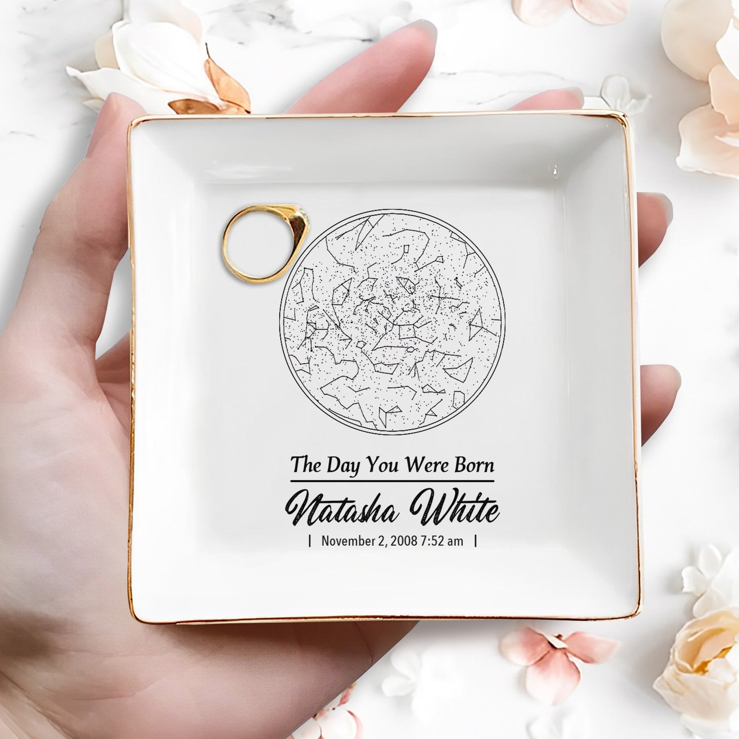 The Day You Were Born Star Map Square Dish