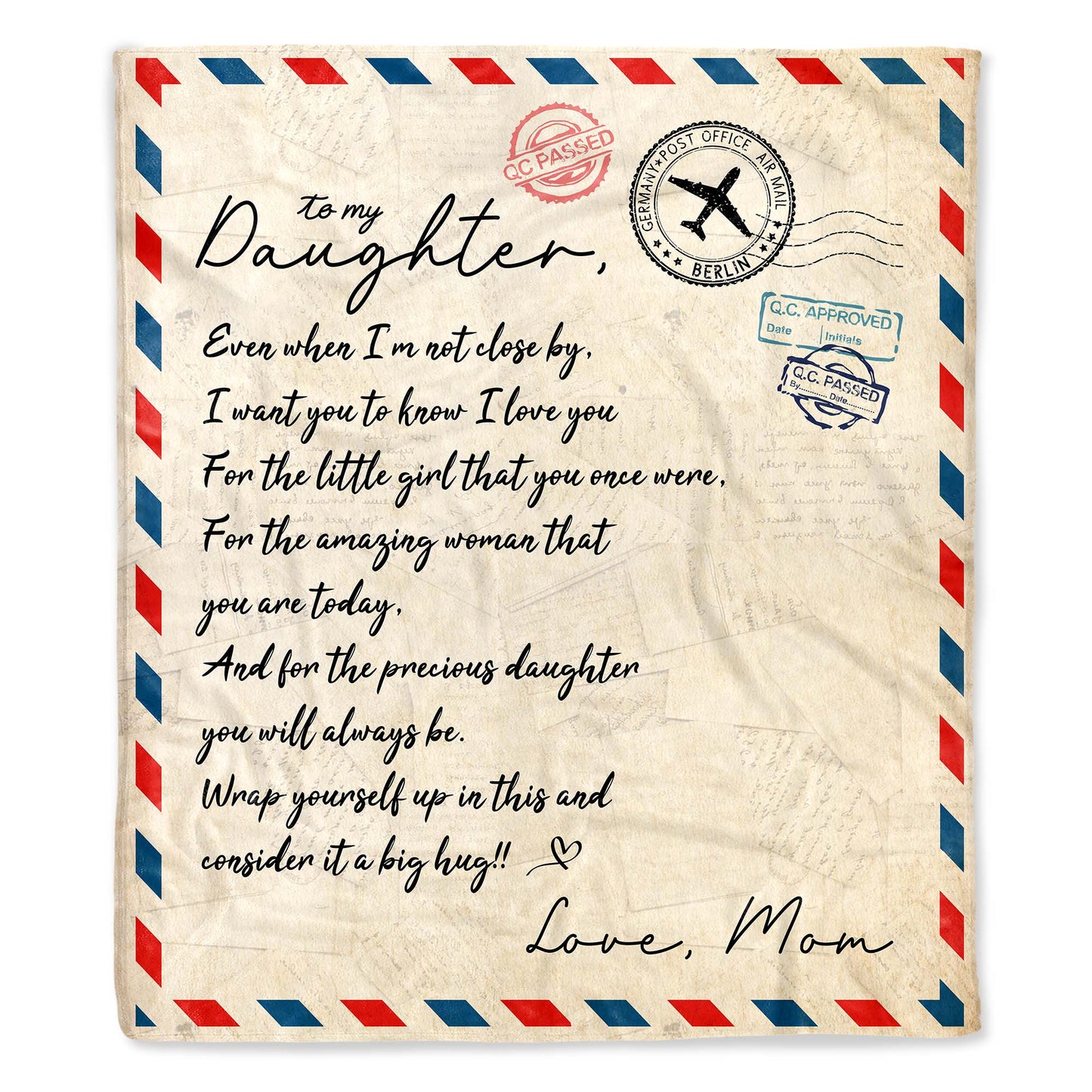 A Big Hug Love Note To My Daughter With Postal Marks
