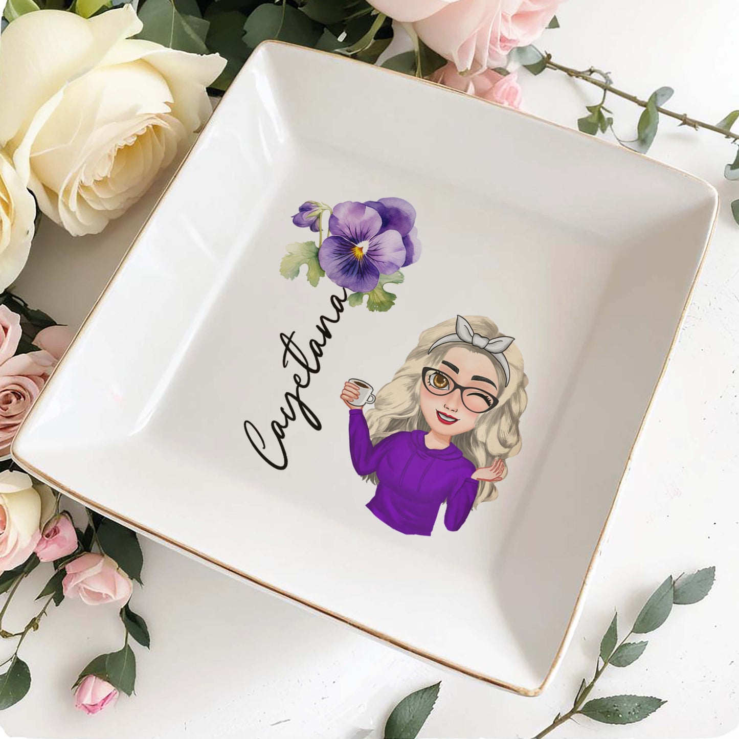 Congratulaciones With Cartoon Character And Flower
