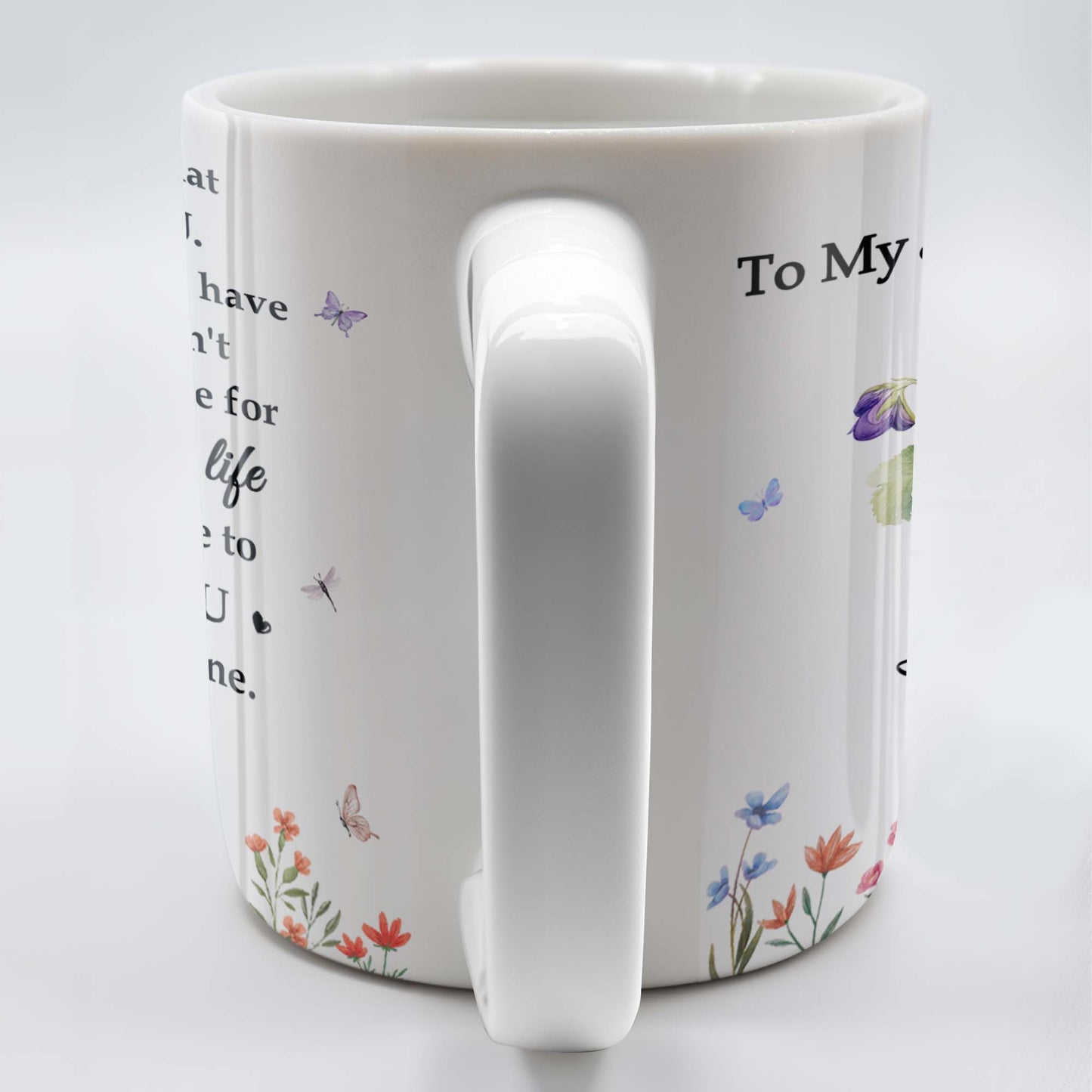 Promesse d'amour à ma fille avec fleurs et papillons - Tasse à café personnalisée - DAU114_MG
