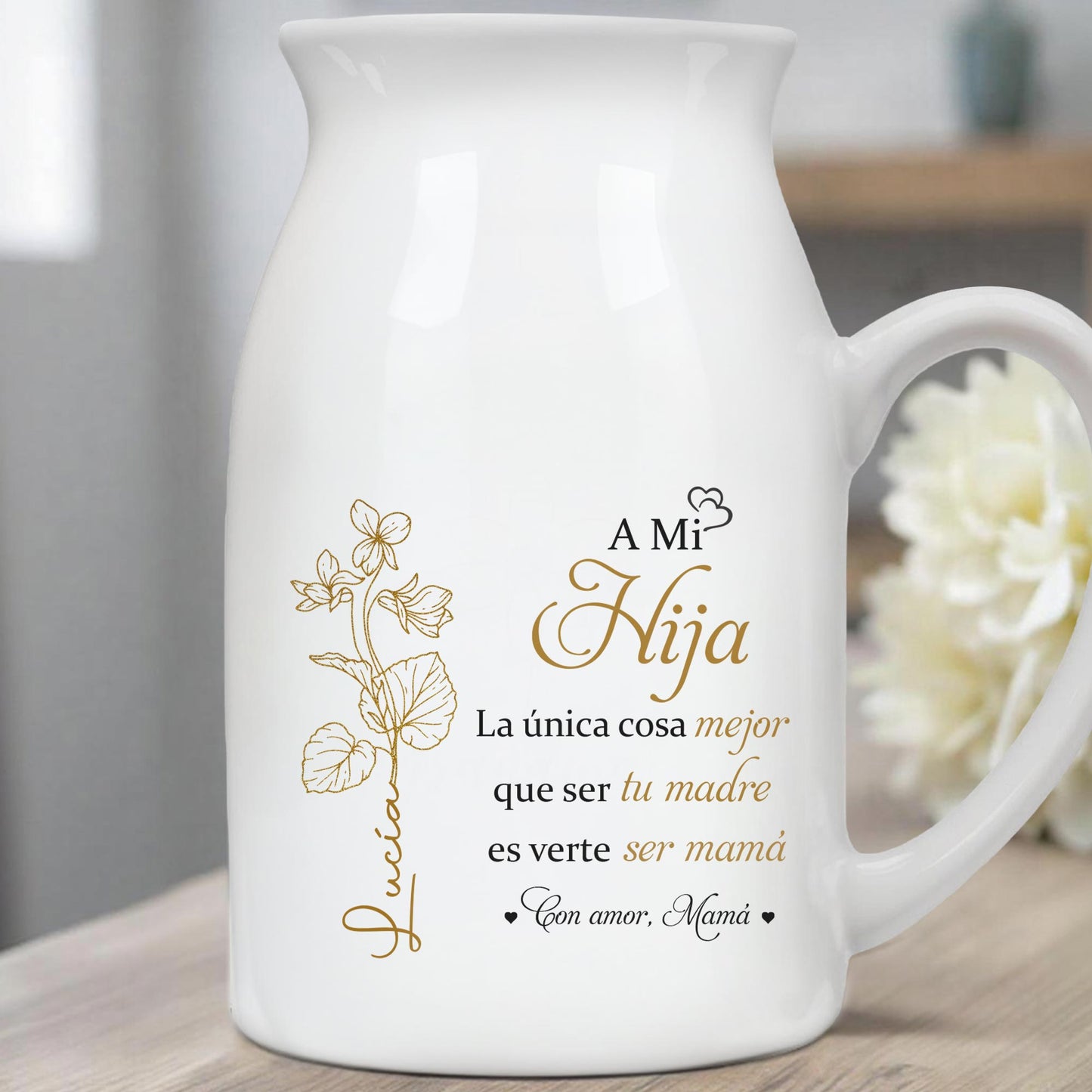 A Mi Hija - Vase à fleurs en céramique personnalisé - DAU135_CEV