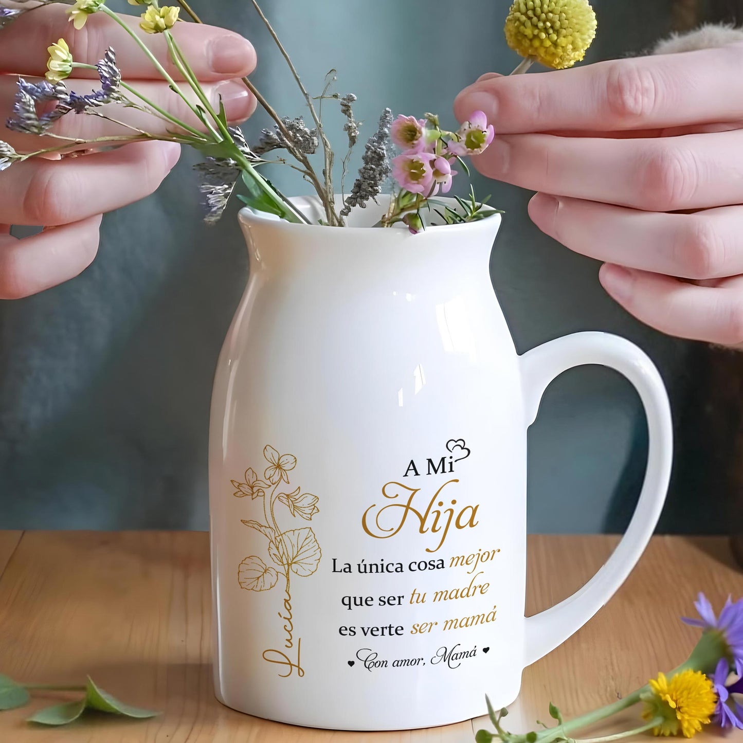 A Mi Hija - Vase à fleurs en céramique personnalisé - DAU135_CEV