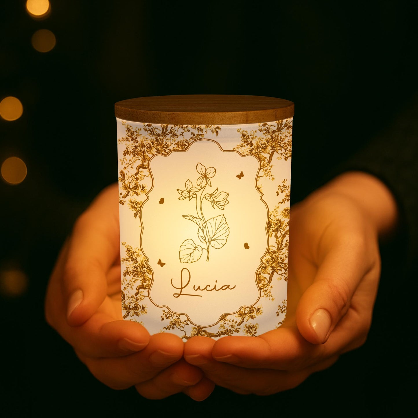The Best Thing About Being a Mother, Flowers and Hearts Design - Personalized Custom Glass Jar With LED - DAU136_LEJAR