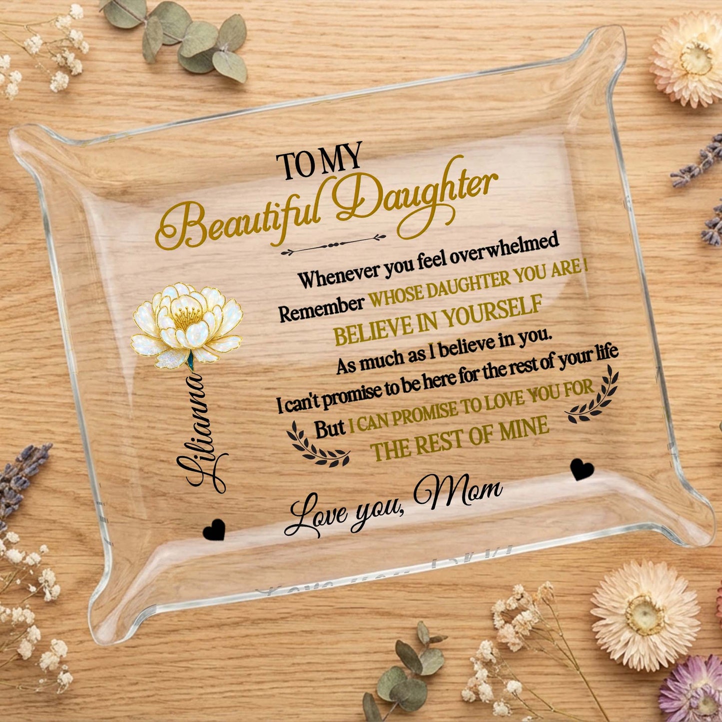 To My Beautiful Daughter, Flower Heart Design