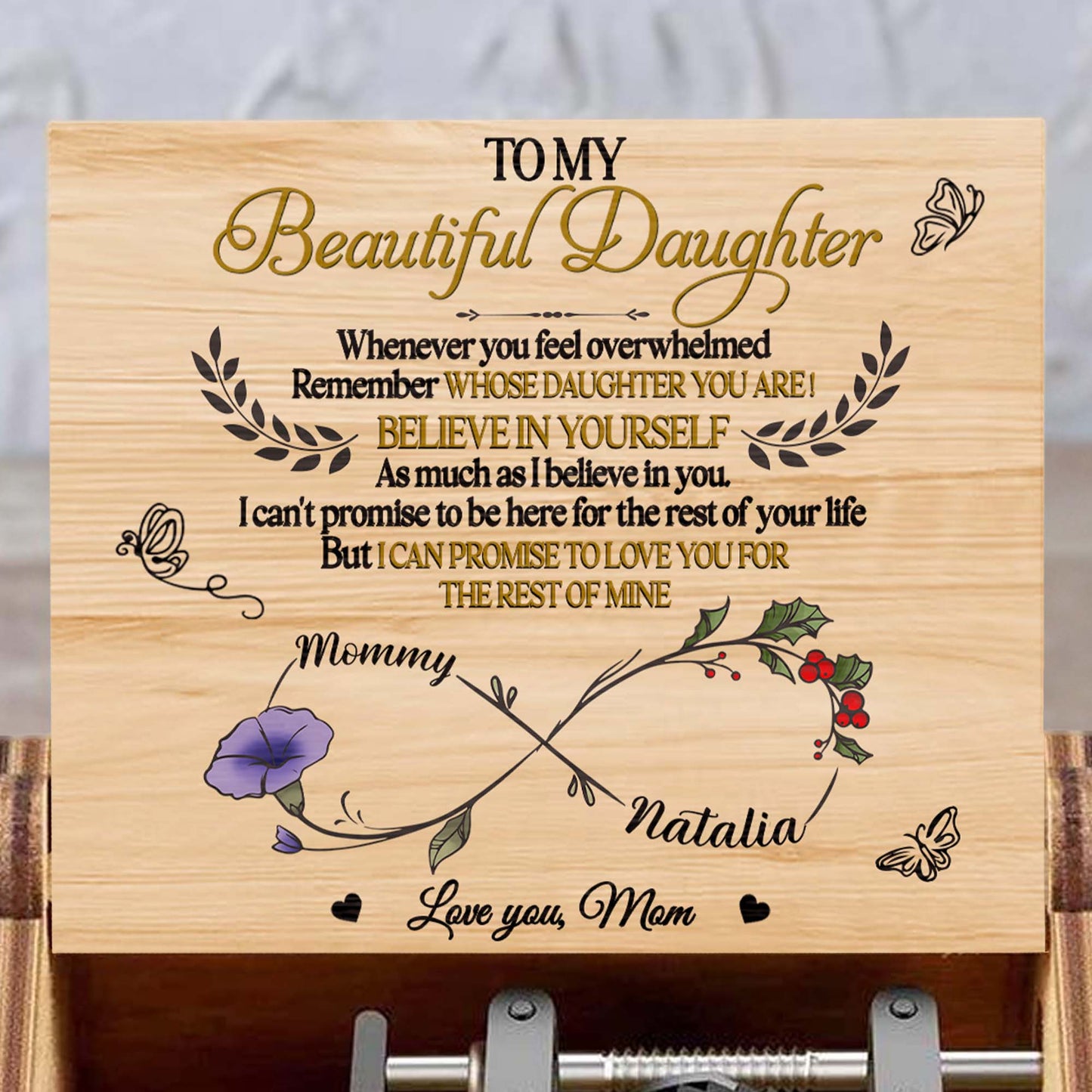 TO MY Beautiful Daughter, Whenever You Feel Overwhelmed, Flowers and Butterfly