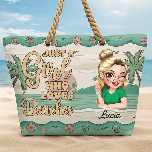 Just A Girl Who Loves Beaches, Palm Trees And Flowers