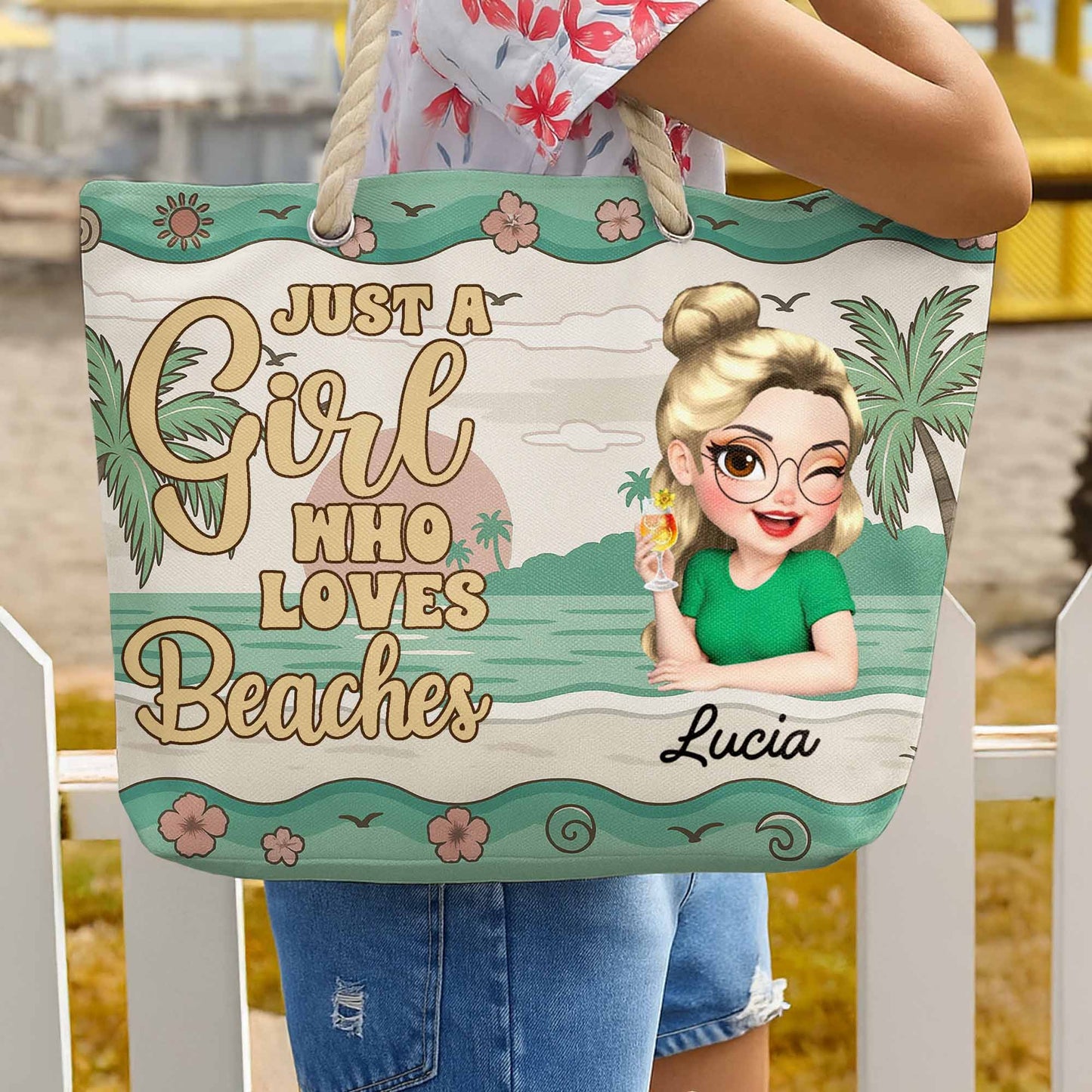 Just A Girl Who Loves Beaches, Palm Trees And Flowers