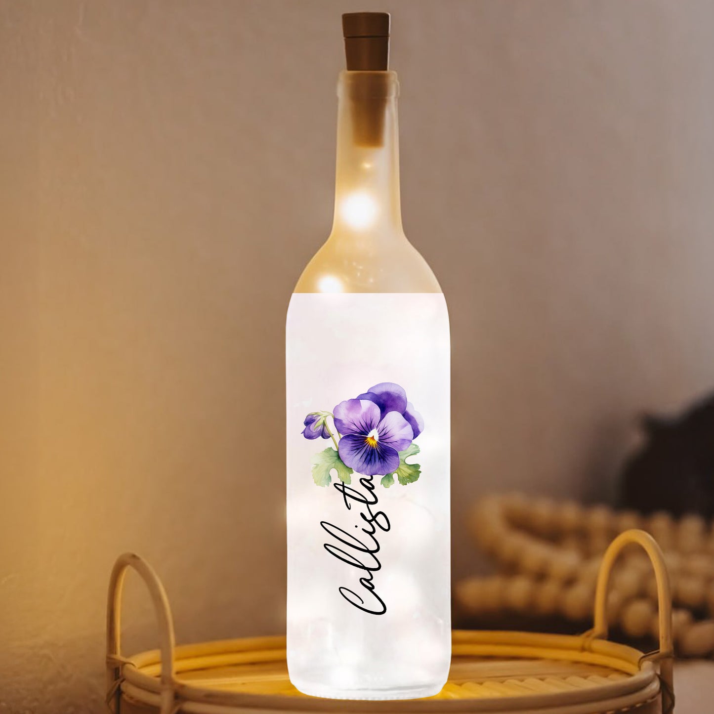 To My Daughter, The Only Thing Better Than Being Your Mother, Pansy Flower - Personalized Bottle Lamp - DAU154_BTL