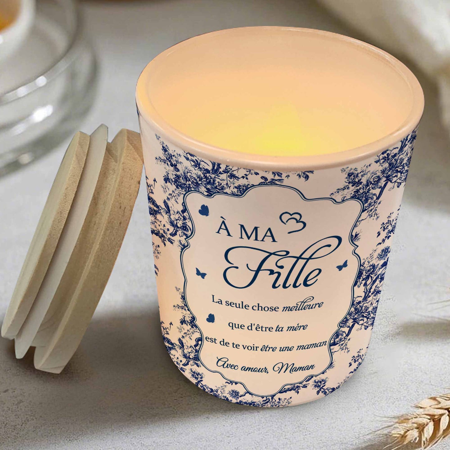 Celebrate Every Moment With Classic Florals And Butterflies - Personalized Custom Glass Jar With LED - DAU154_LEJAR