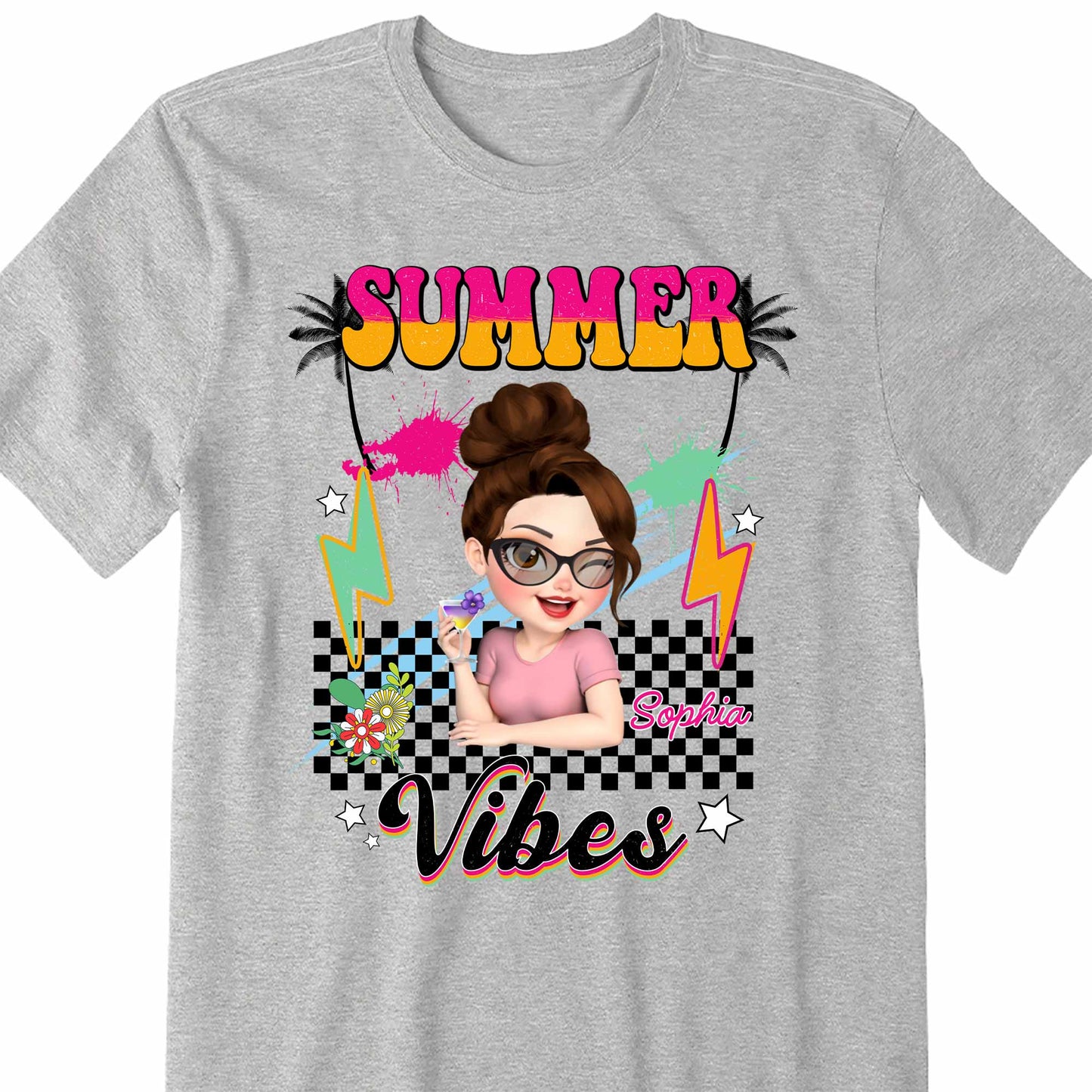 Summer Vibes With Sunglasses And Palm Trees