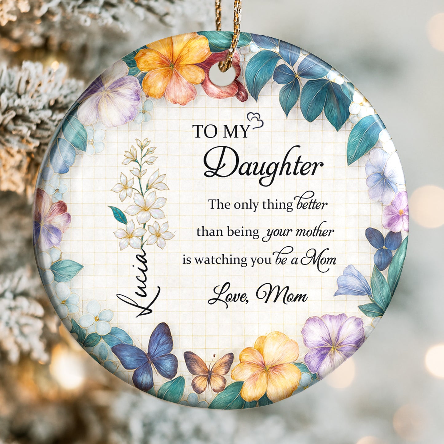 To My Daughter, Love From Mom, Floral Design