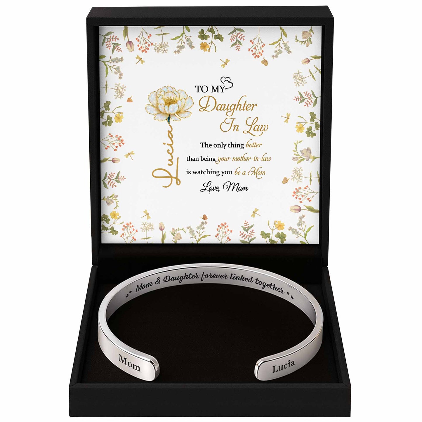 Mom & Daughter Forever Linked Together With Flowers