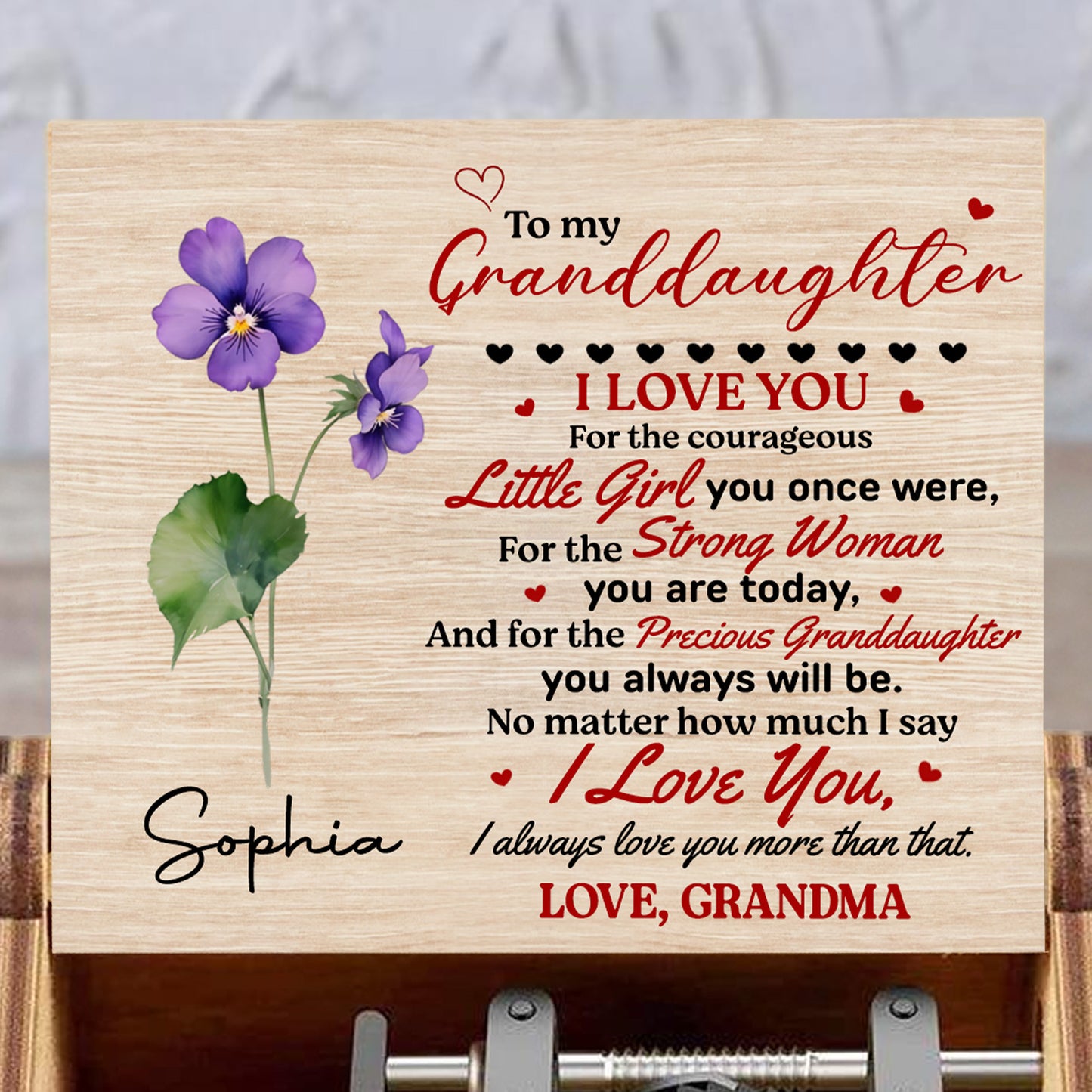 To My Daughter, Love Always, Hearts and Flowers