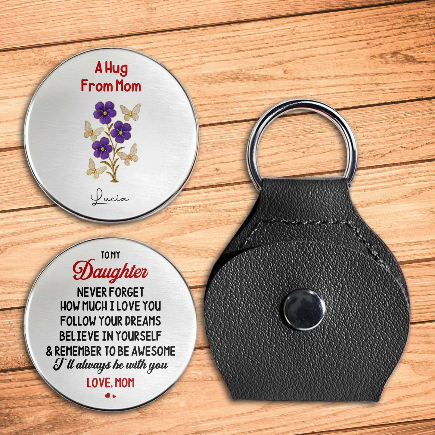 To My Daughter, Love Mom, Flowers Design