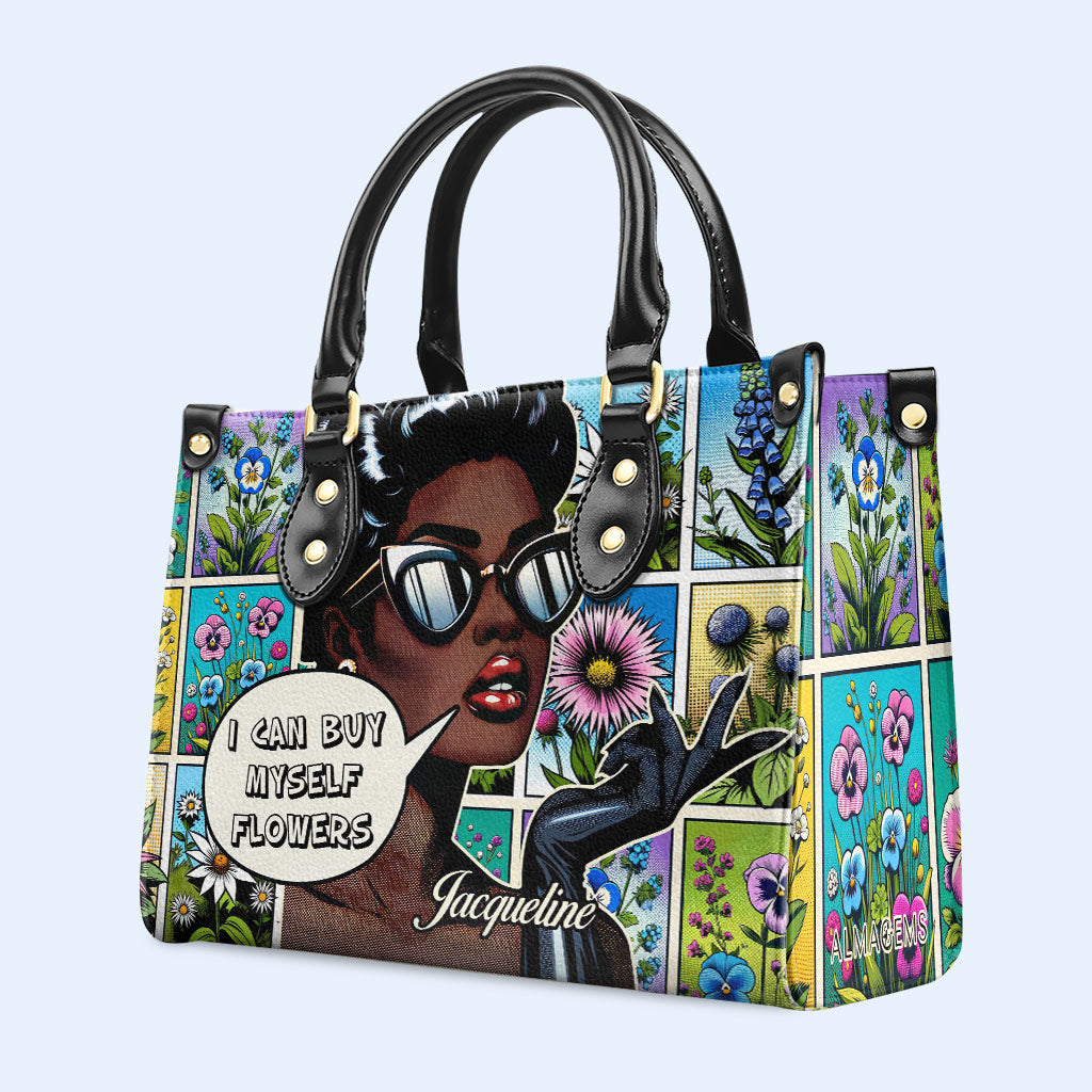 Je peux m'acheter des fleurs - Sac à main en cuir personnalisé - DB01