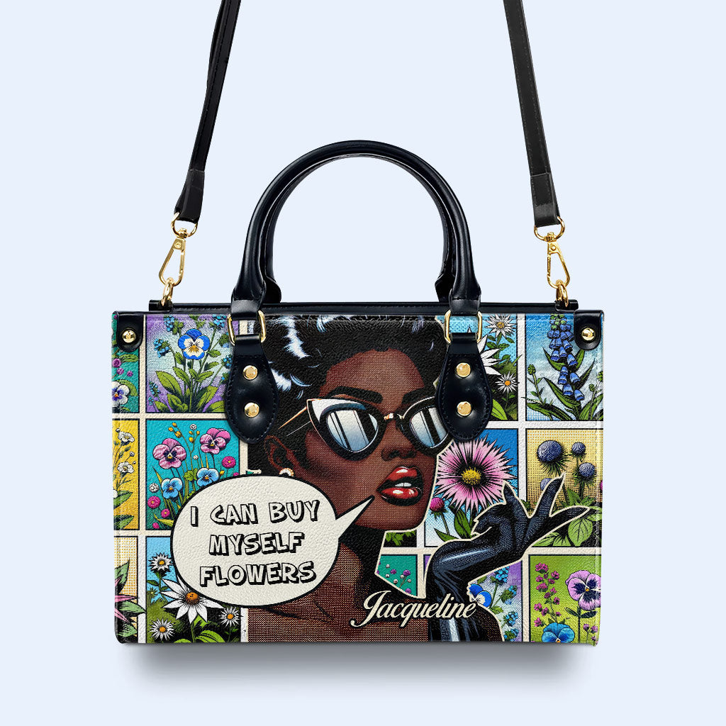 Je peux m'acheter des fleurs - Sac à main en cuir personnalisé - DB01