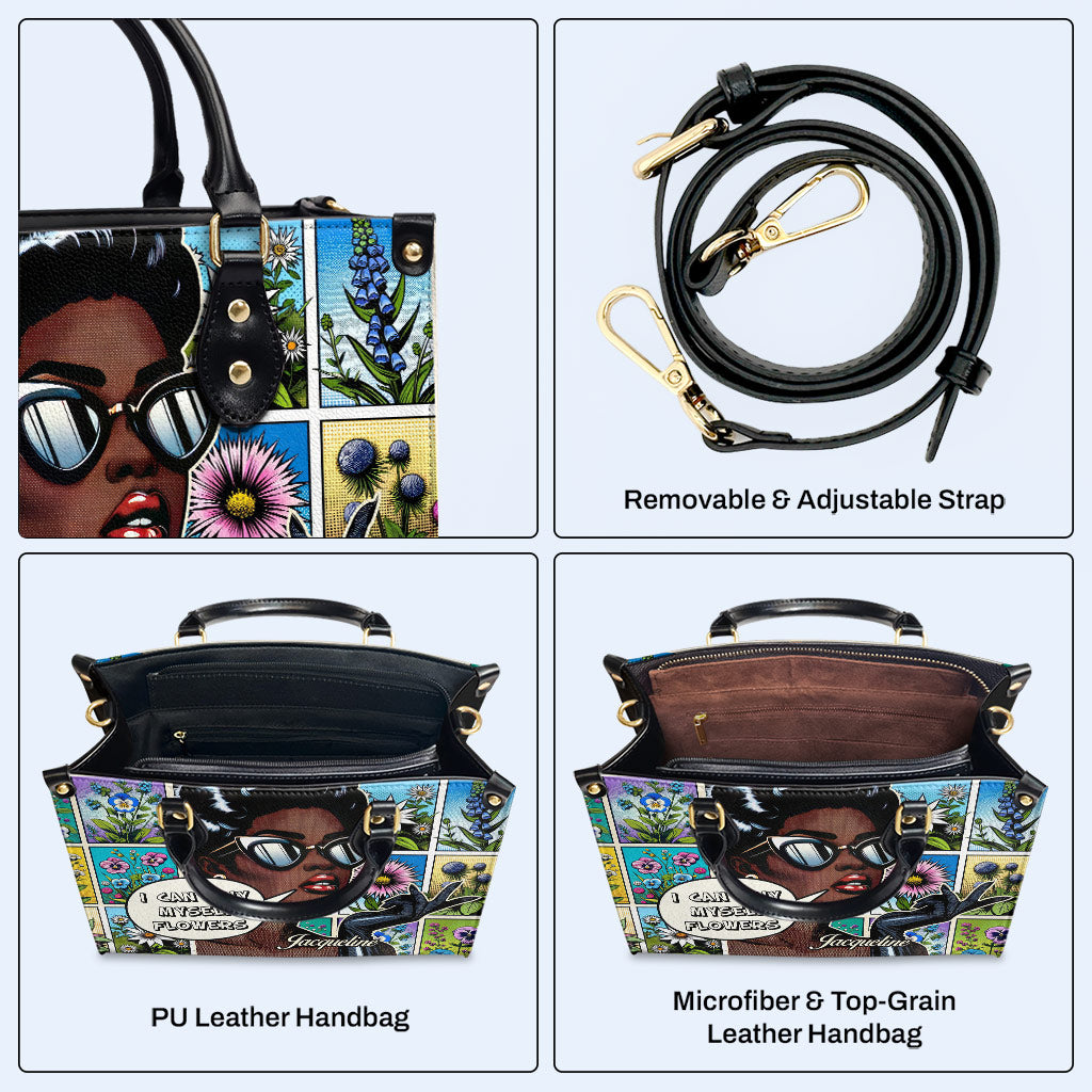 Je peux m'acheter des fleurs - Sac à main en cuir personnalisé - DB01