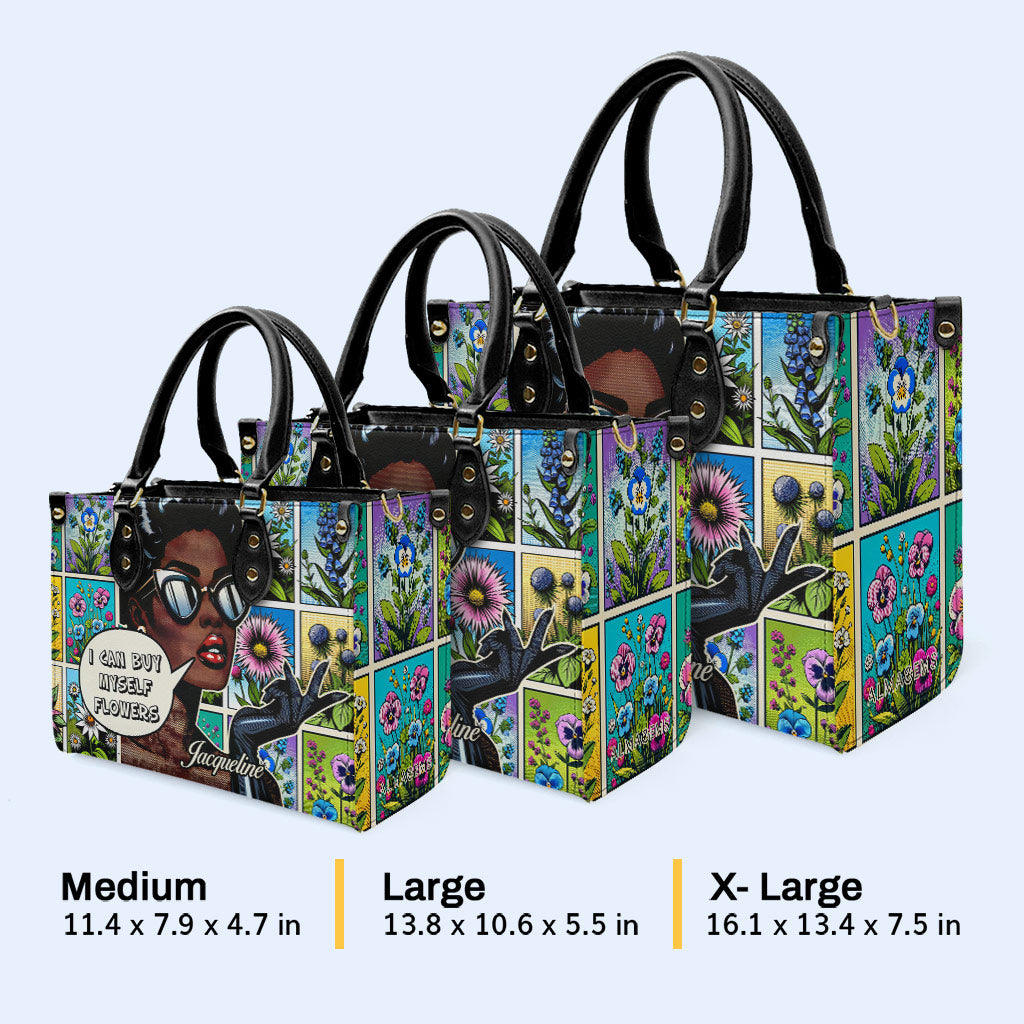 Je peux m'acheter des fleurs - Sac à main en cuir personnalisé - DB01