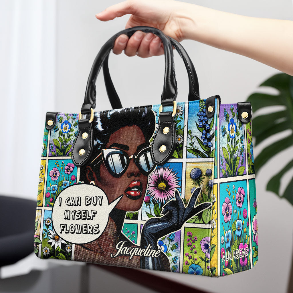 Je peux m'acheter des fleurs - Sac à main en cuir personnalisé - DB01