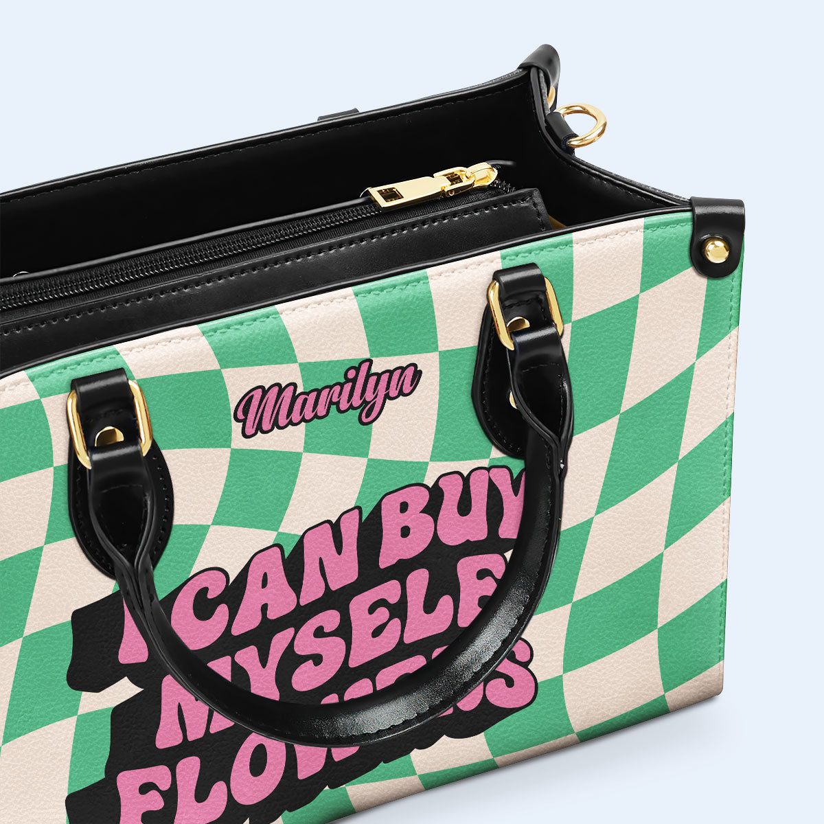 Je peux m'acheter des fleurs - Sac à main en cuir personnalisé - DB02