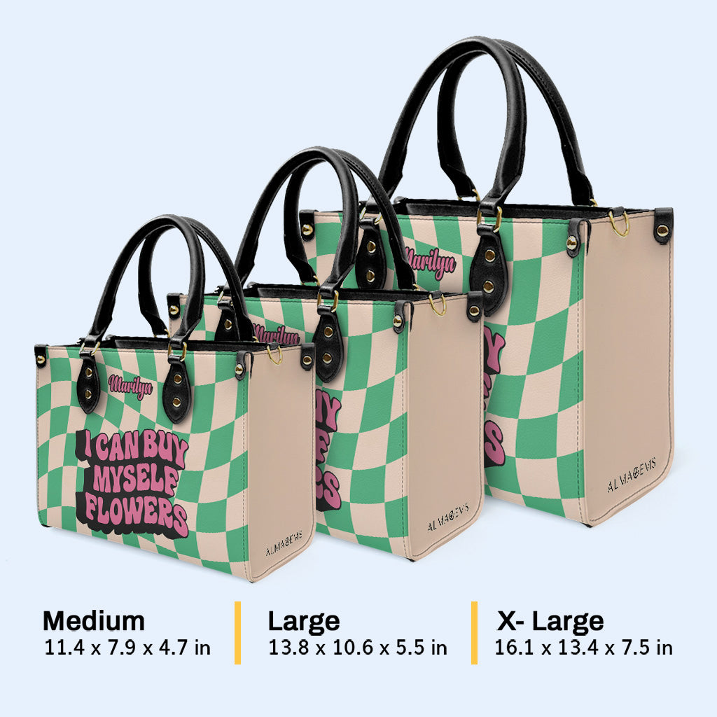 Je peux m'acheter des fleurs - Sac à main en cuir personnalisé - DB02
